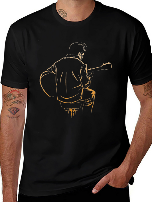 Guitar Player Graphic Tee - Black T-Shirt