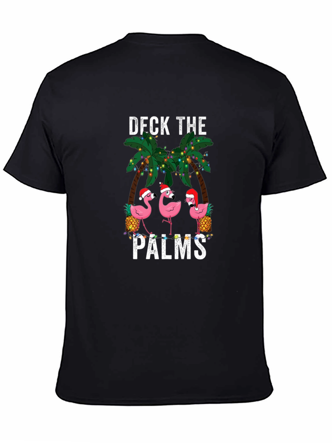 Deck the Palms Flamingo Christmas T-Shirt