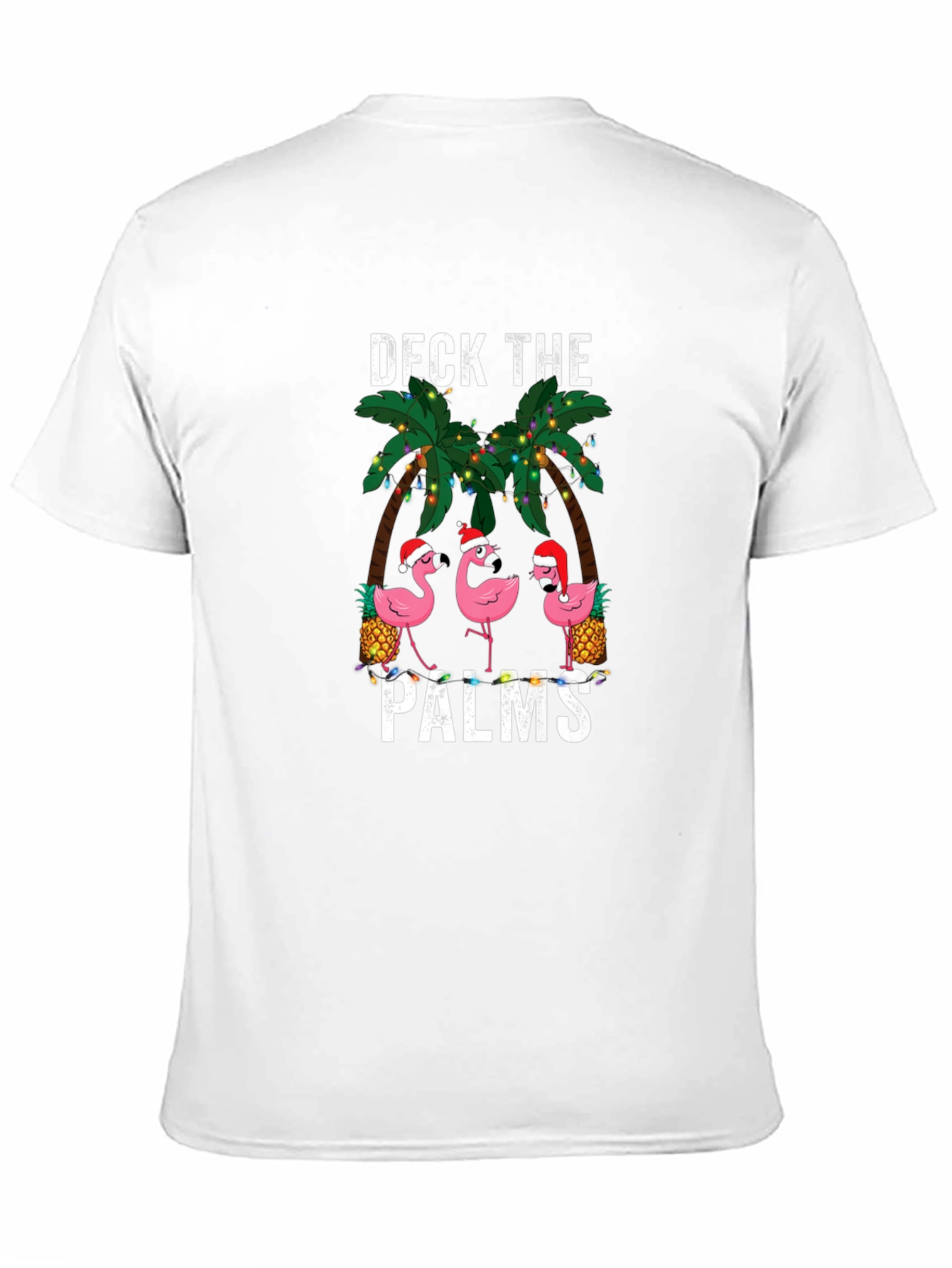 Deck the Palms Flamingo Christmas T-Shirt