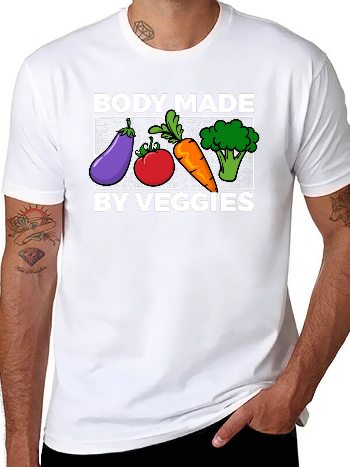 Body Made By Veggies Graphic T-Shirt