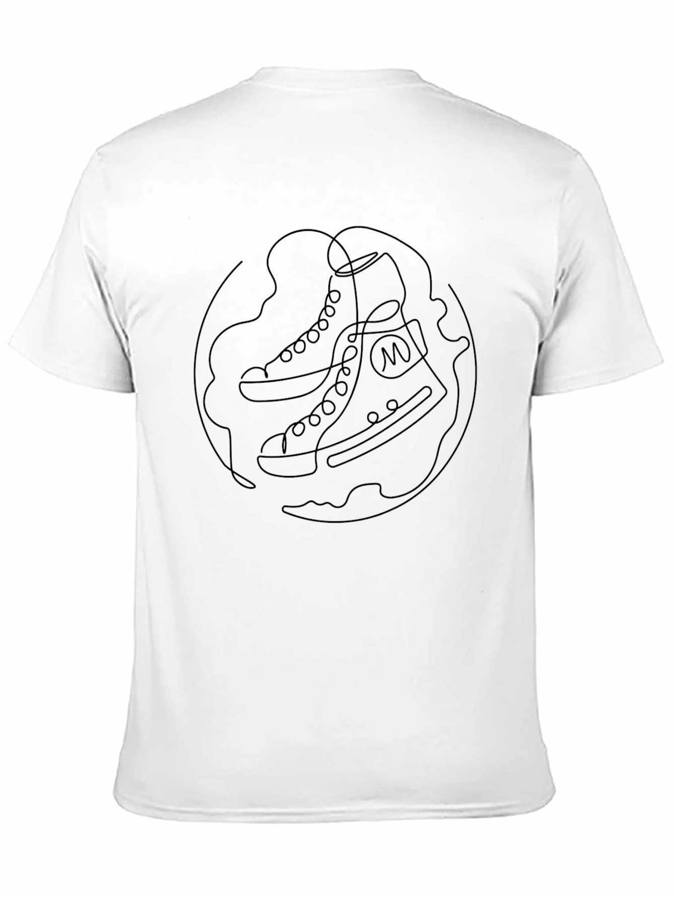 Skate Shoe Line Art Graphic Tee - Black