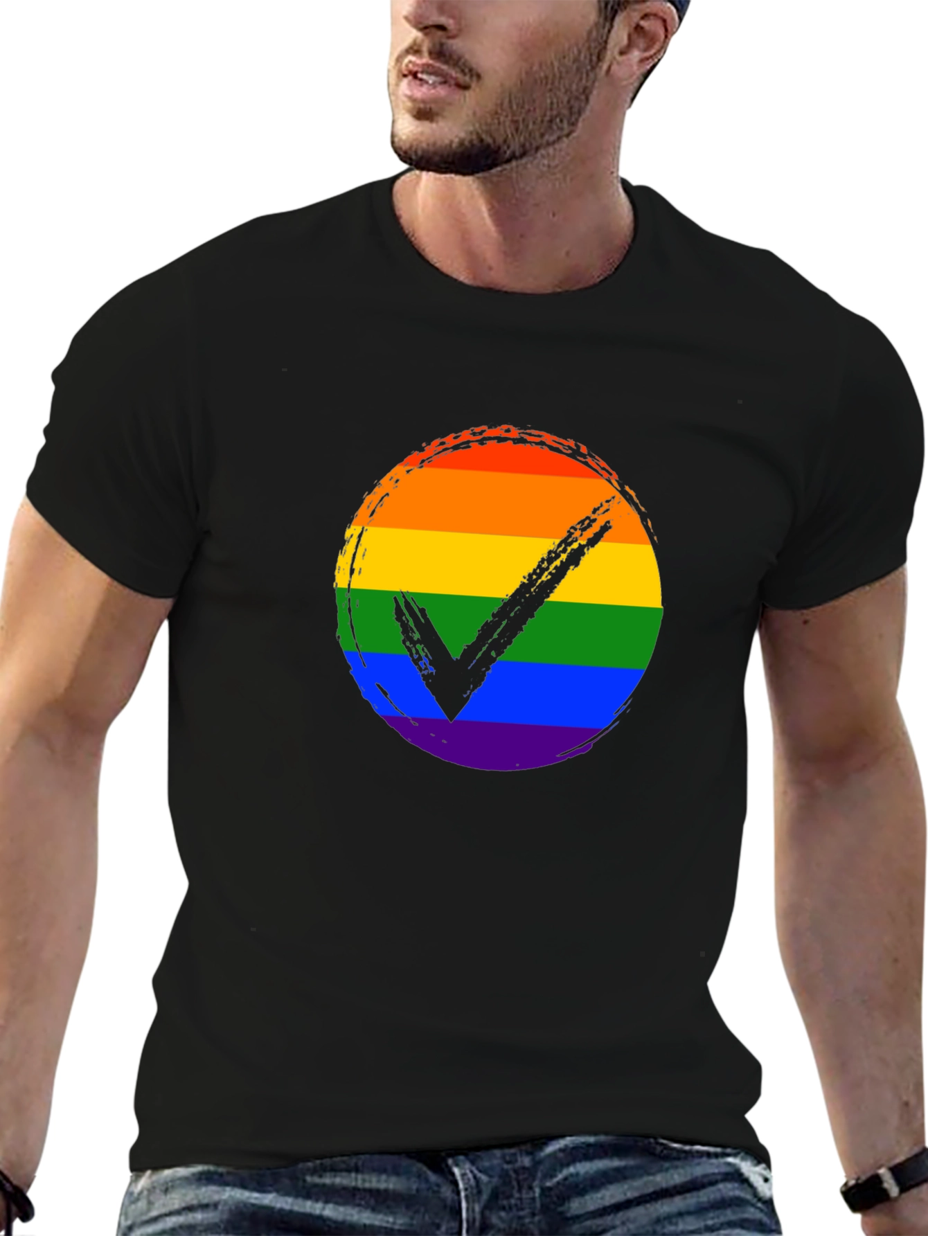 LGBTQ+ Pride Rainbow Checkmark T-Shirt