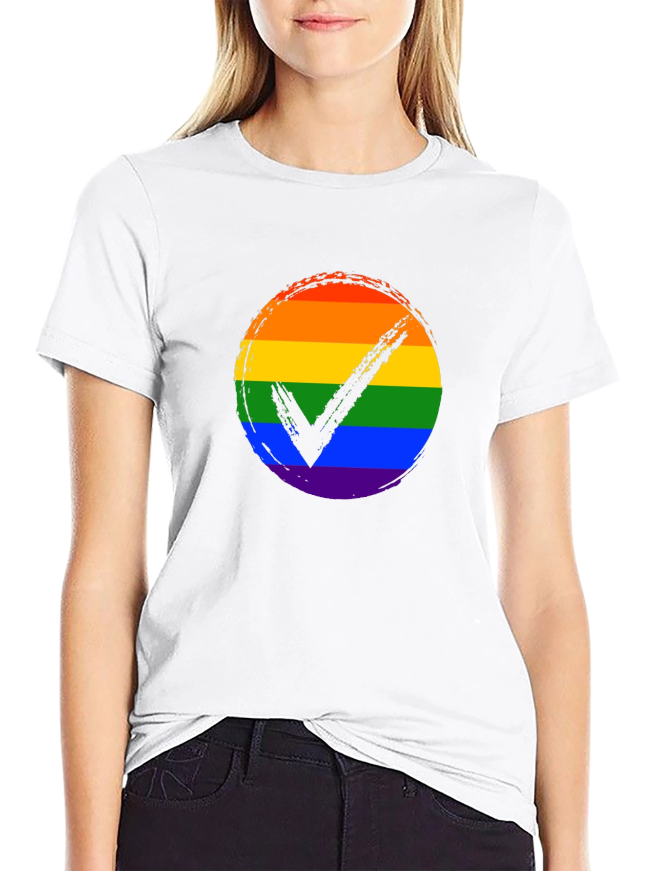 LGBTQ+ Pride Rainbow Checkmark T-Shirt
