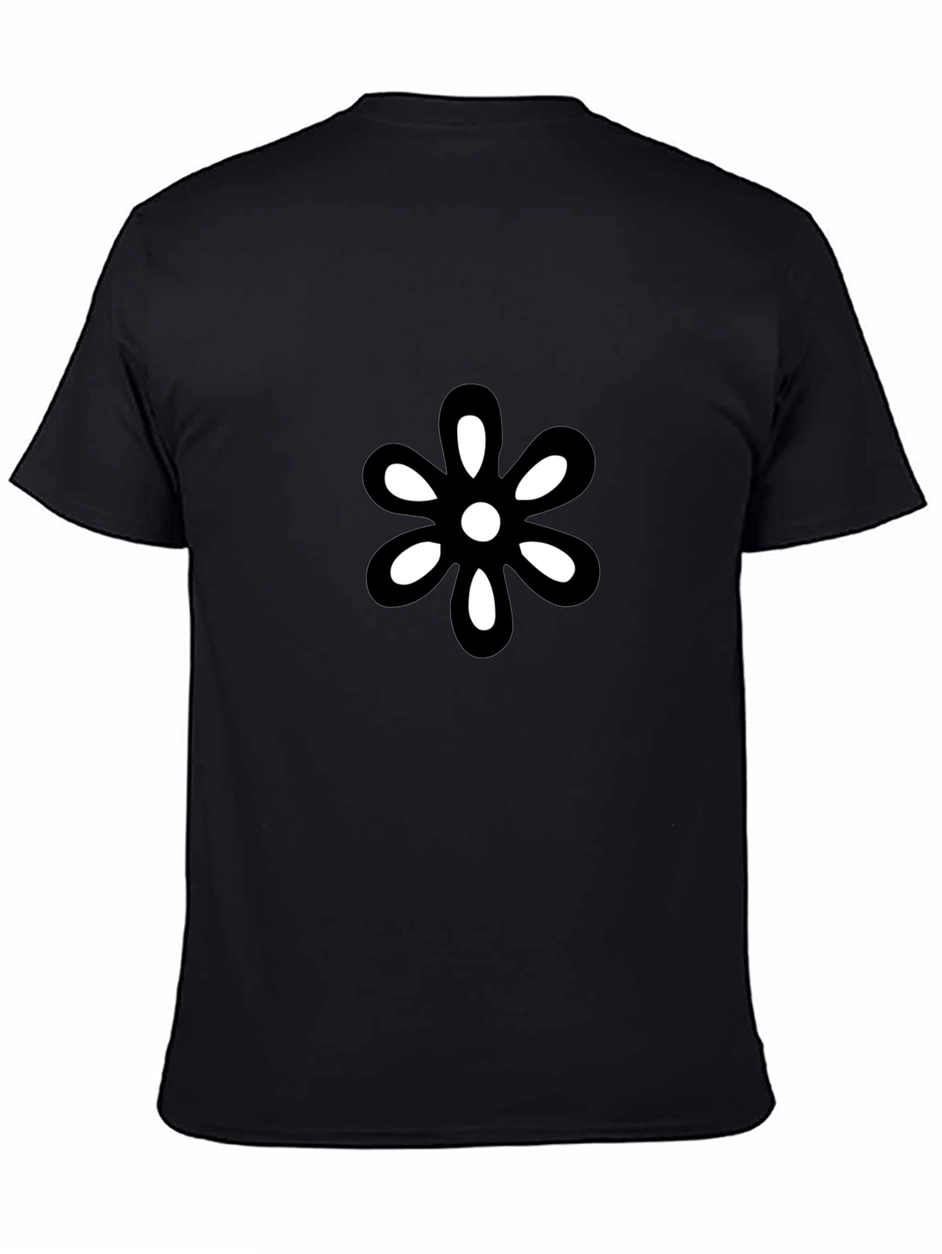 Modern Flower Graphic Black T-Shirt