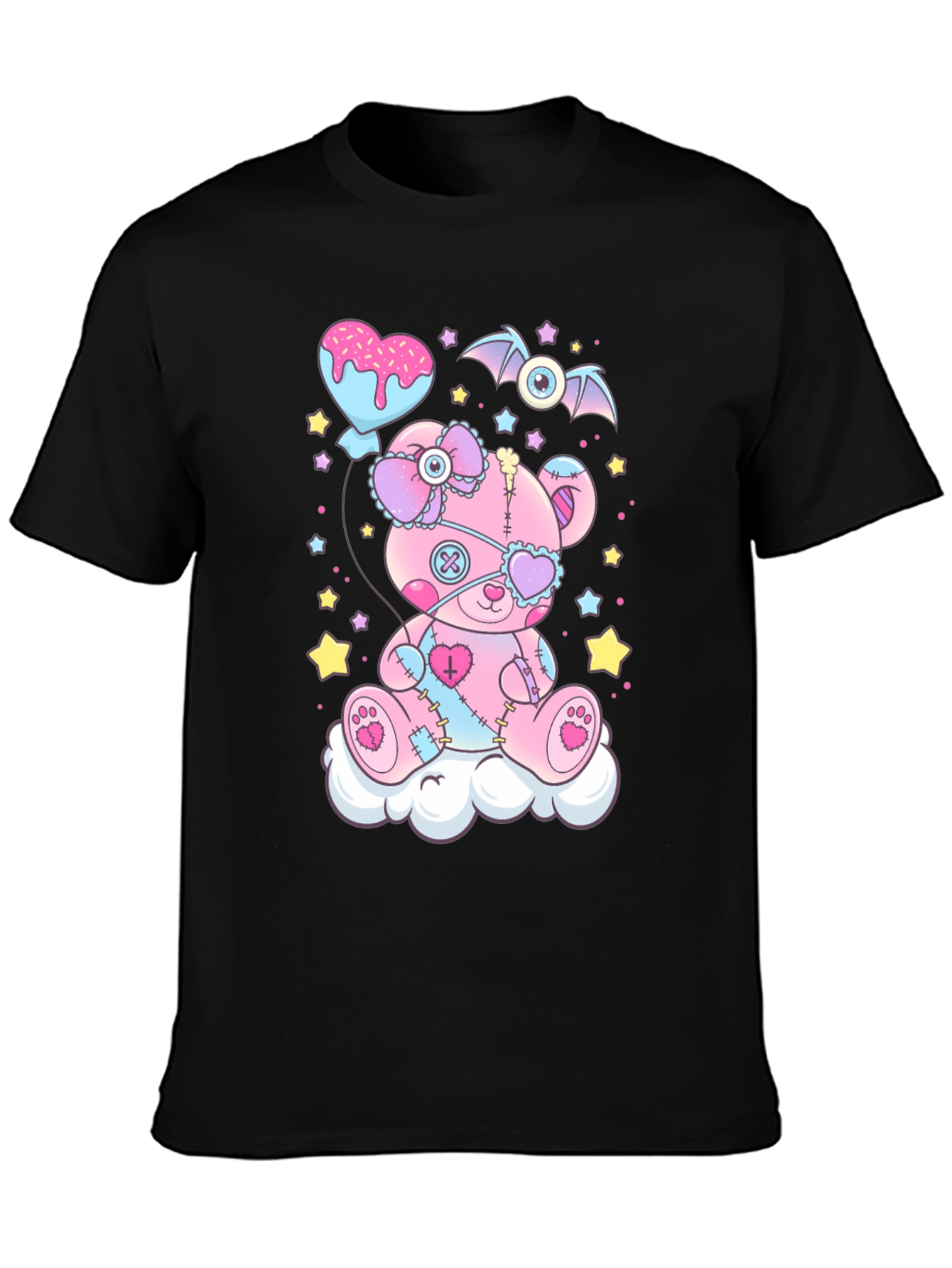 Cute Goth Pastel Teddy Bear Graphic T-Shirt