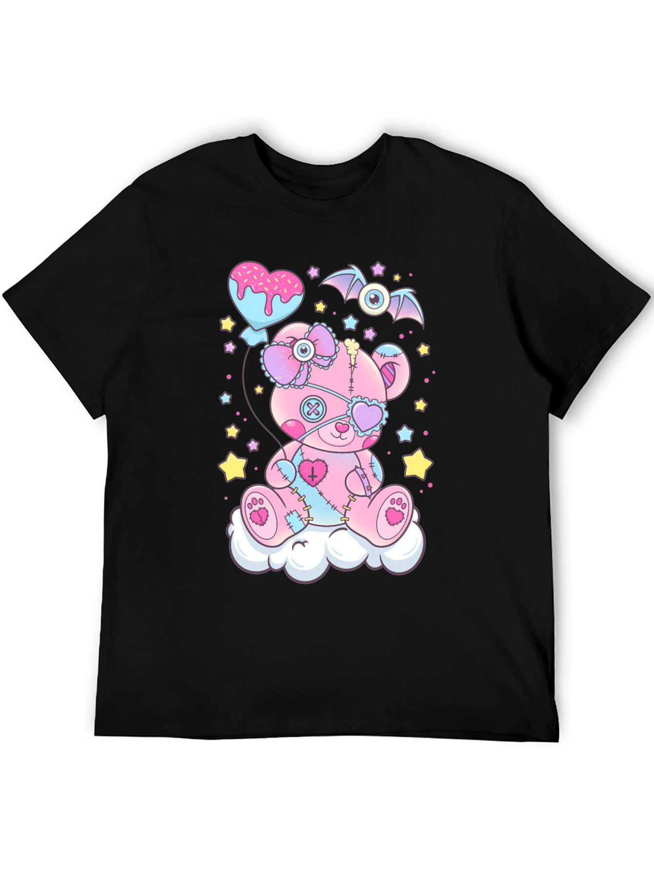 Cute Goth Pastel Teddy Bear Graphic T-Shirt