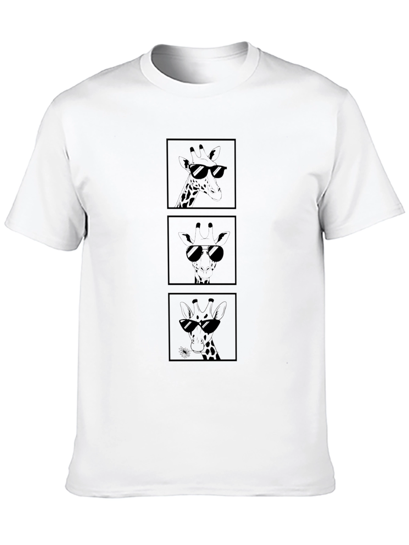 Cool Giraffe Tee - Black Graphic T-Shirt