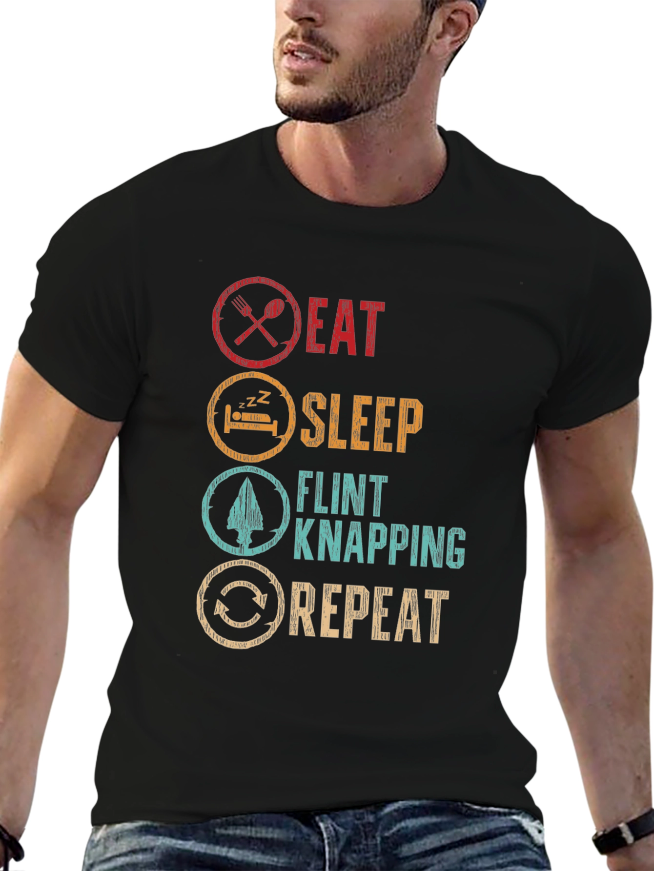 Eat Sleep Flint Knapping Repeat T-Shirt