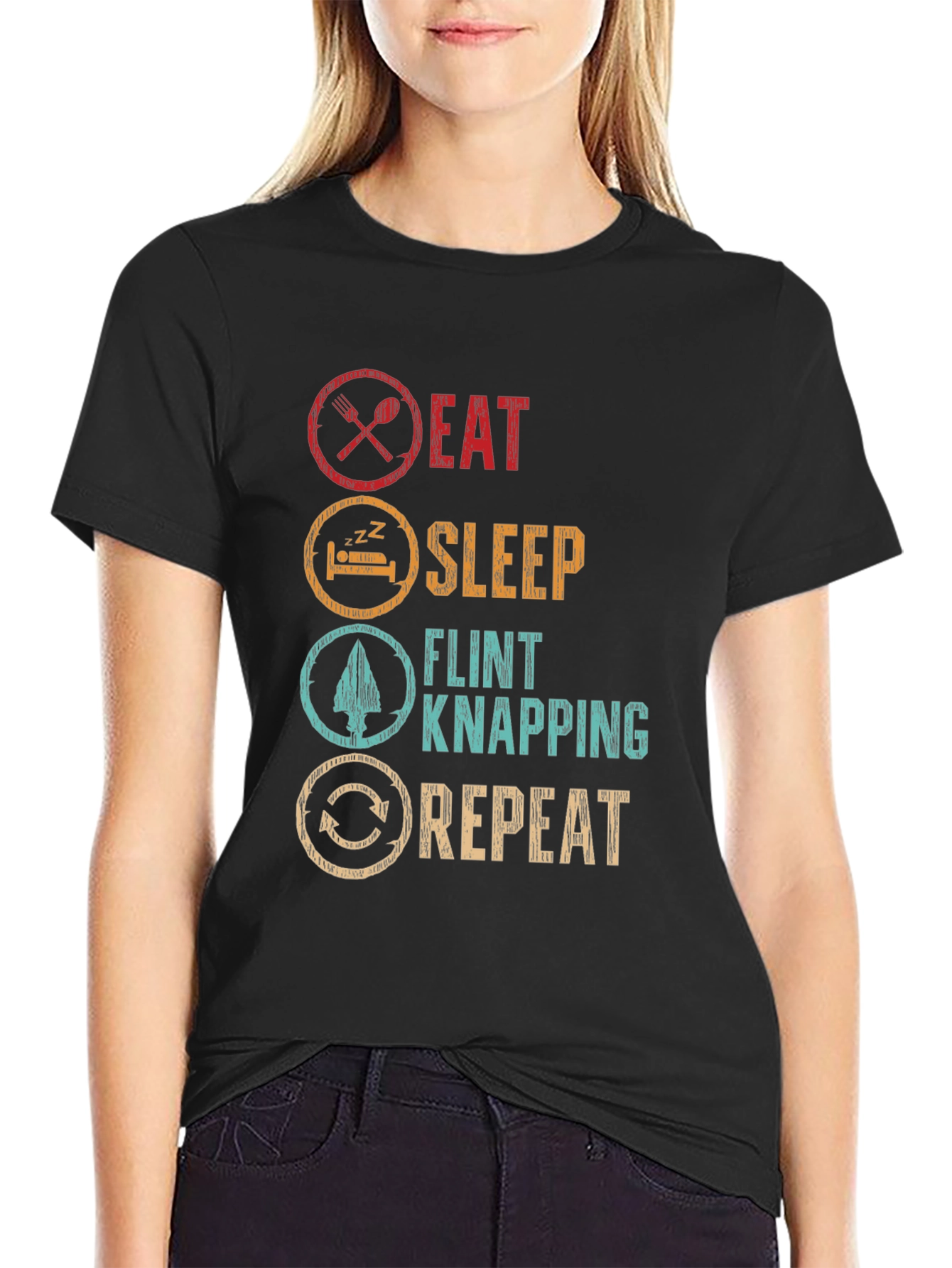 Eat Sleep Flint Knapping Repeat T-Shirt