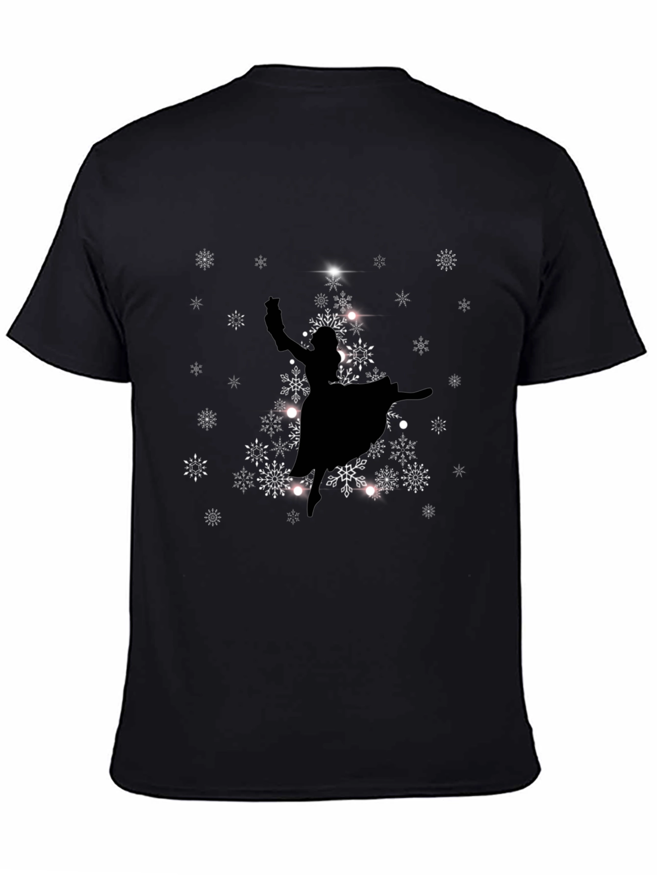 Christmas Tree Ballerina Black Graphic Tee