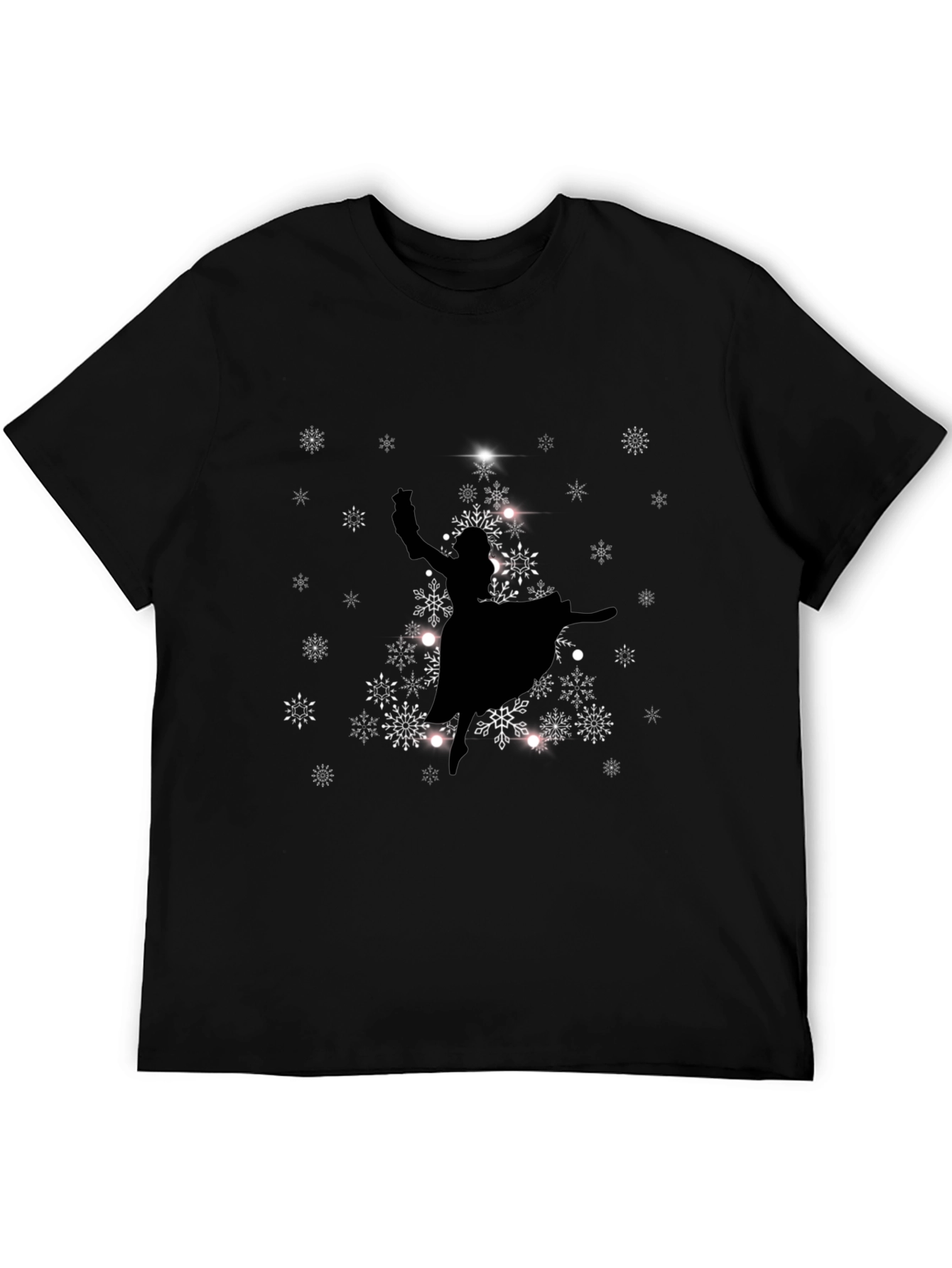 Christmas Tree Ballerina Black Graphic Tee
