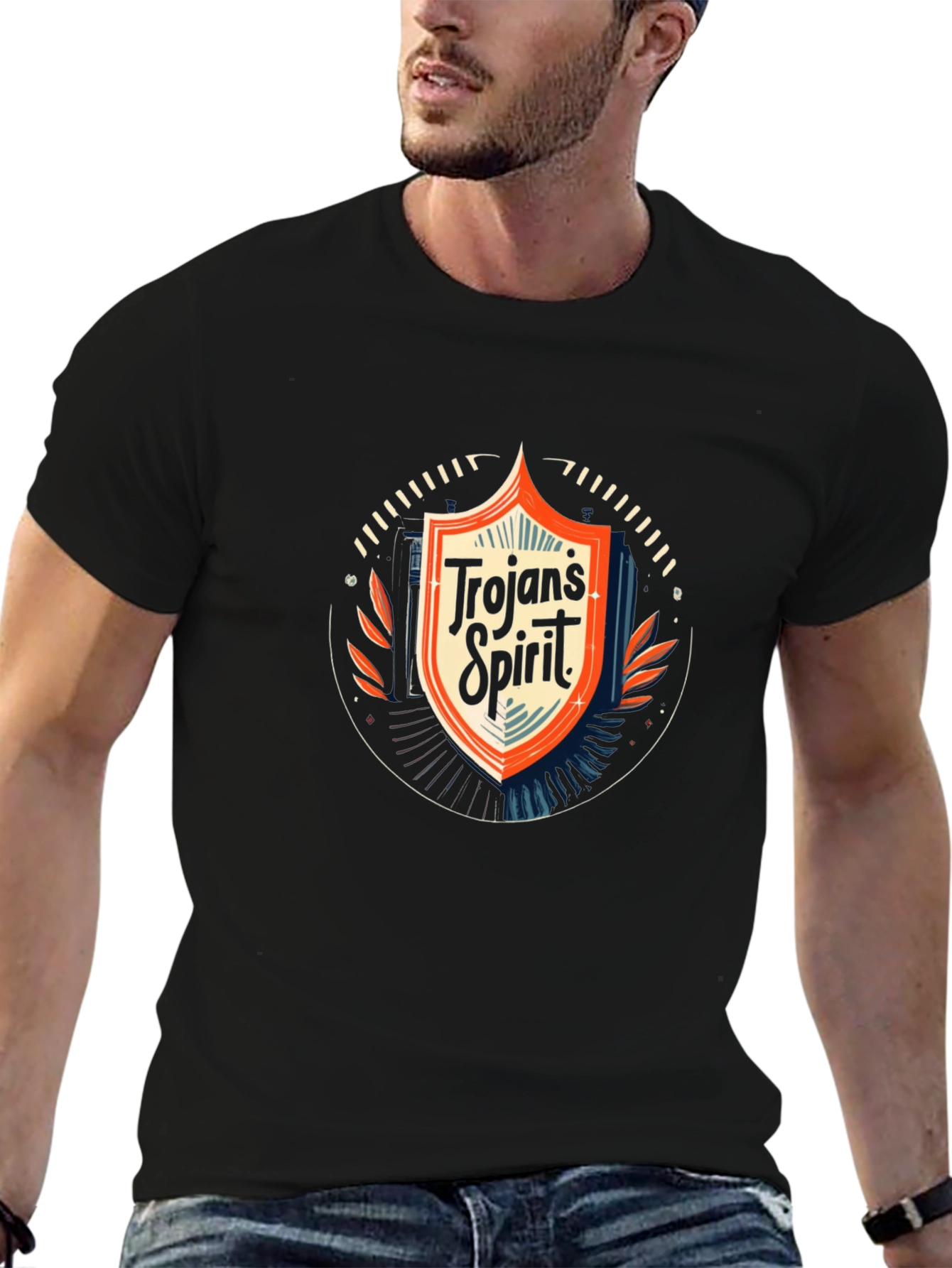 Trojans Spirit Graphic Tee - Black
