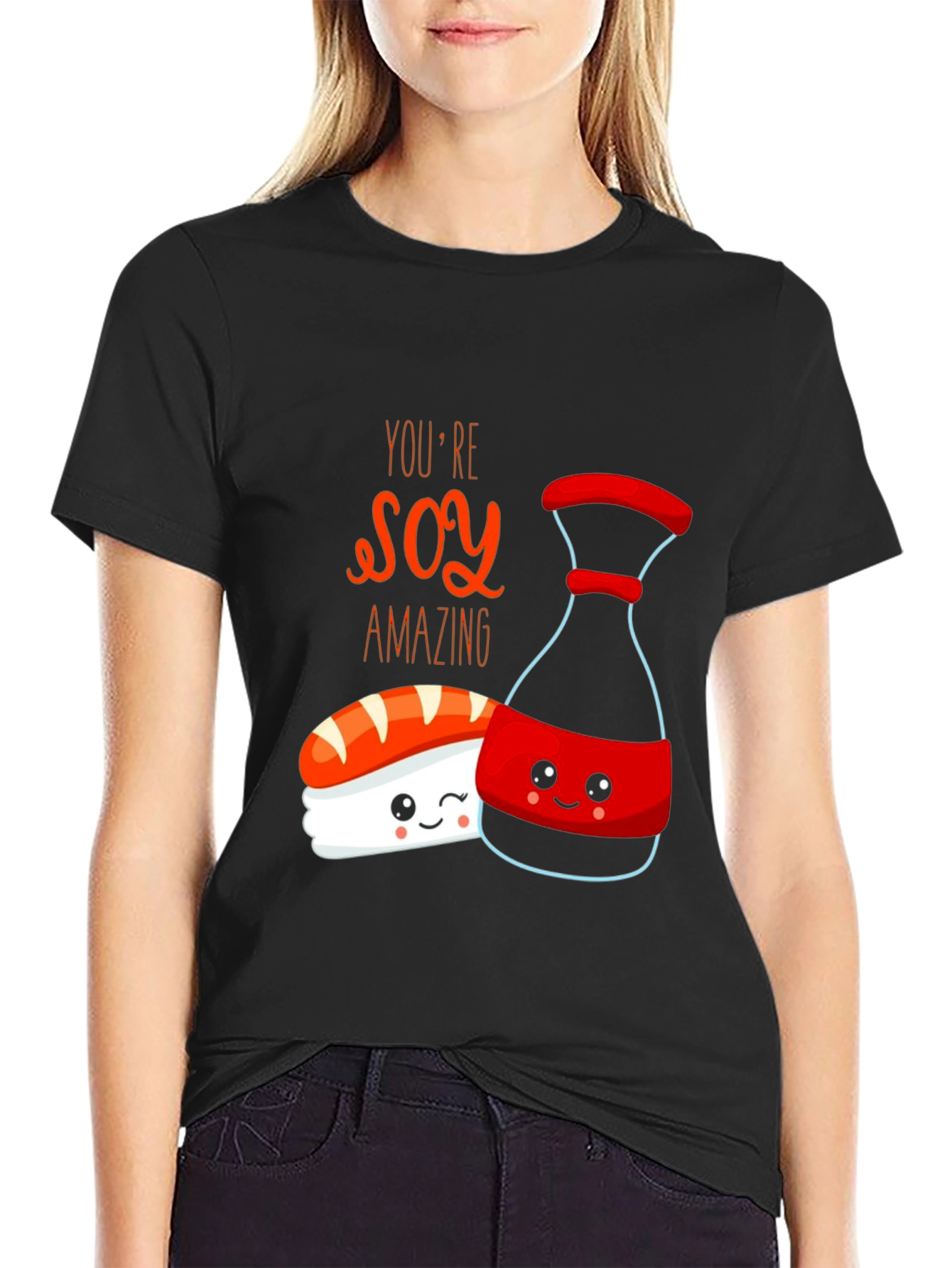 Soy Amazing Sushi Graphic Tee - Unisex Black T-Shirt