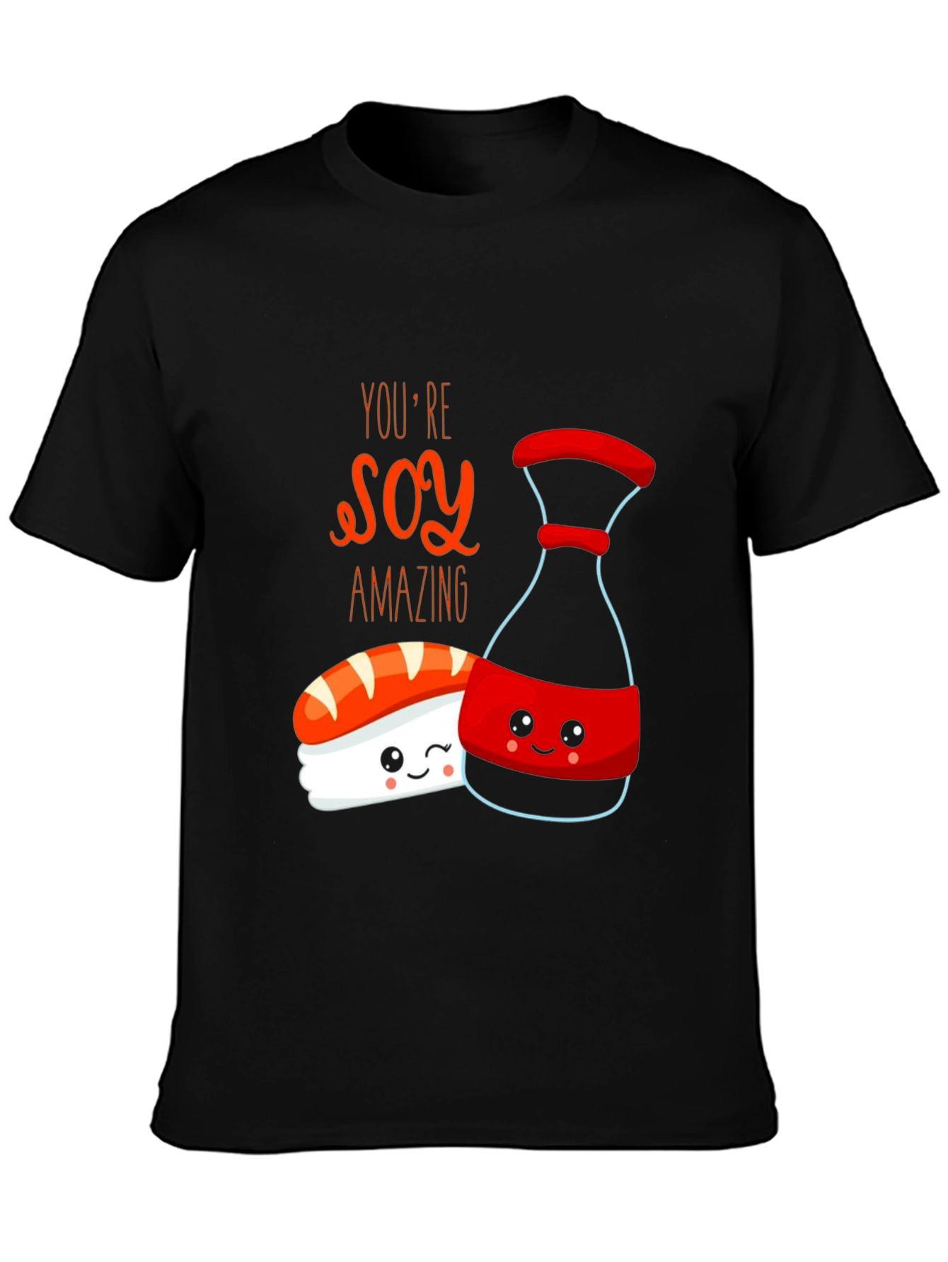 Soy Amazing Sushi Graphic Tee - Unisex Black T-Shirt