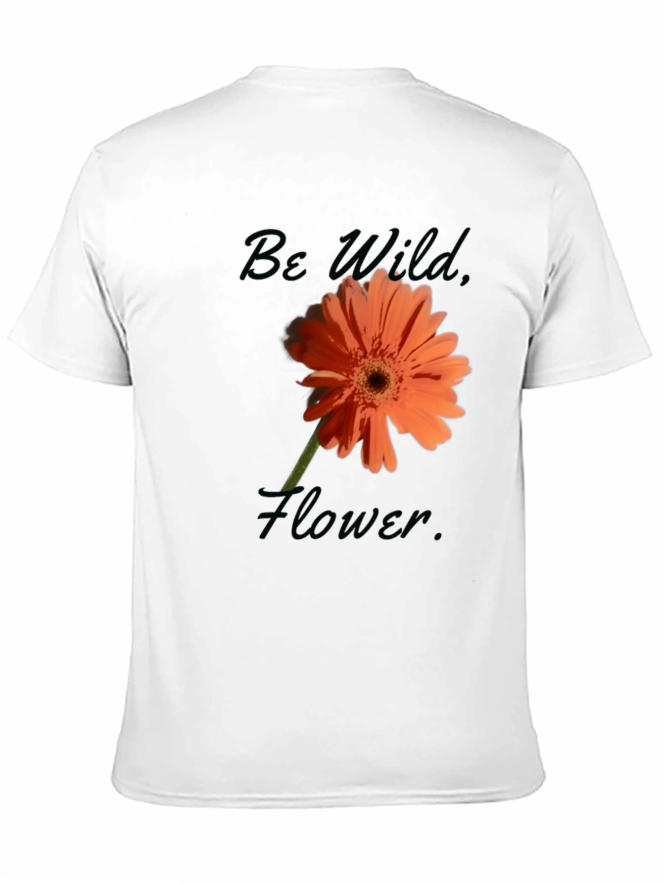 Be Wild Flower Graphic Tee - Black Casual T-Shirt