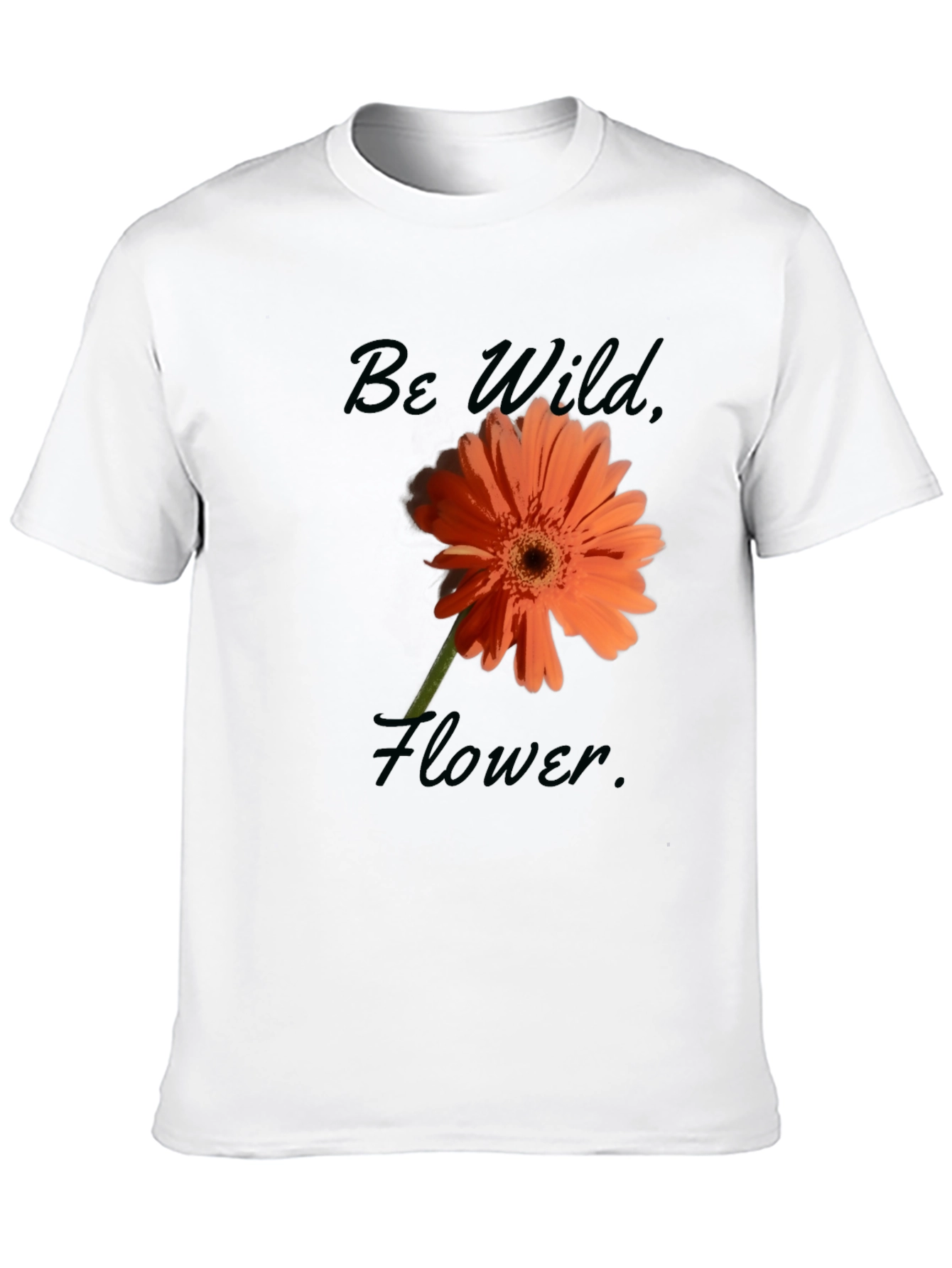 Be Wild Flower Graphic Tee - Black Casual T-Shirt