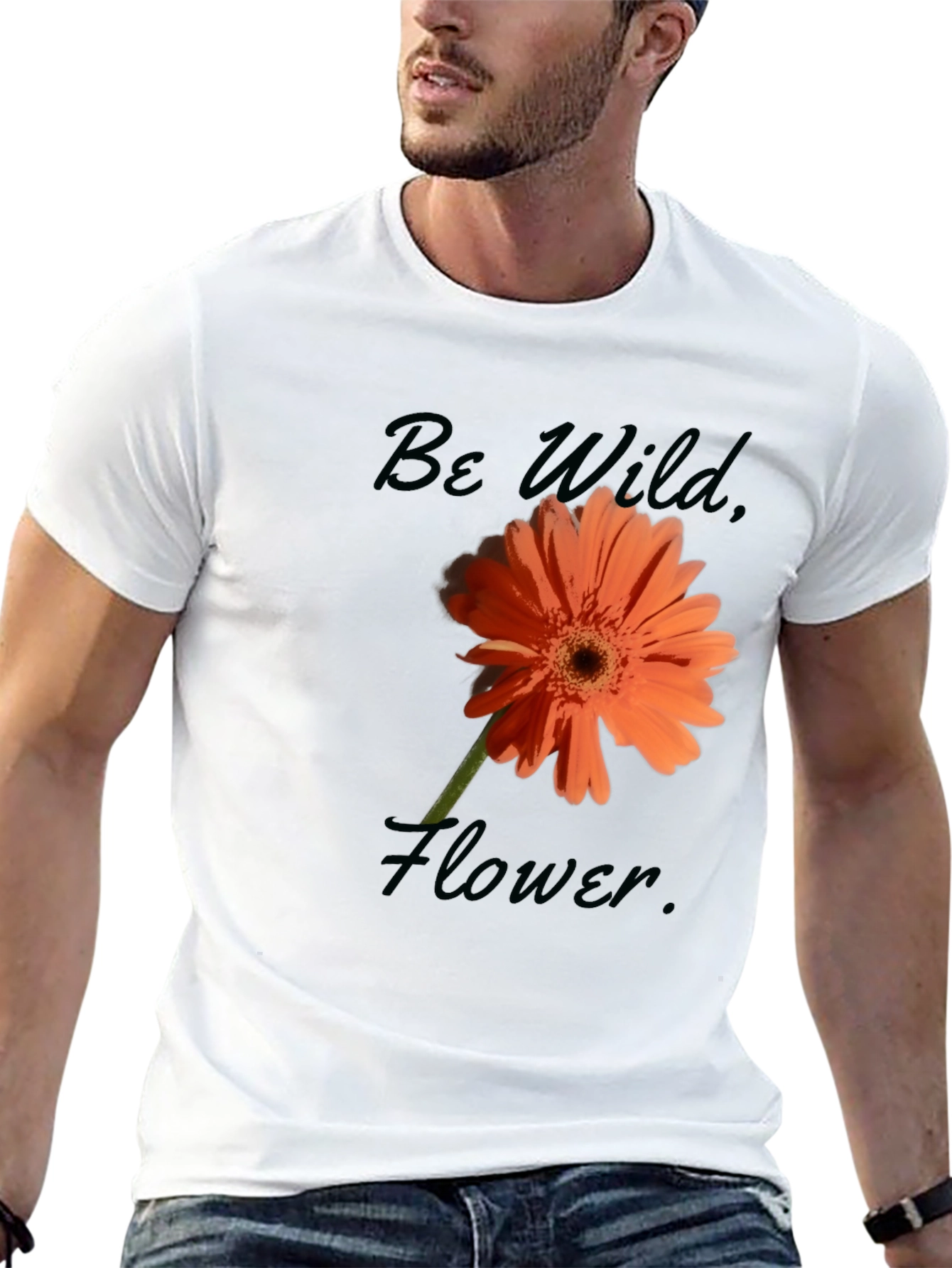 Be Wild Flower Graphic Tee - Black Casual T-Shirt