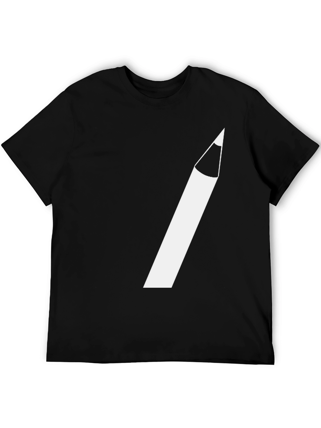 Pencil Graphic Tee - Creative Black T-Shirt