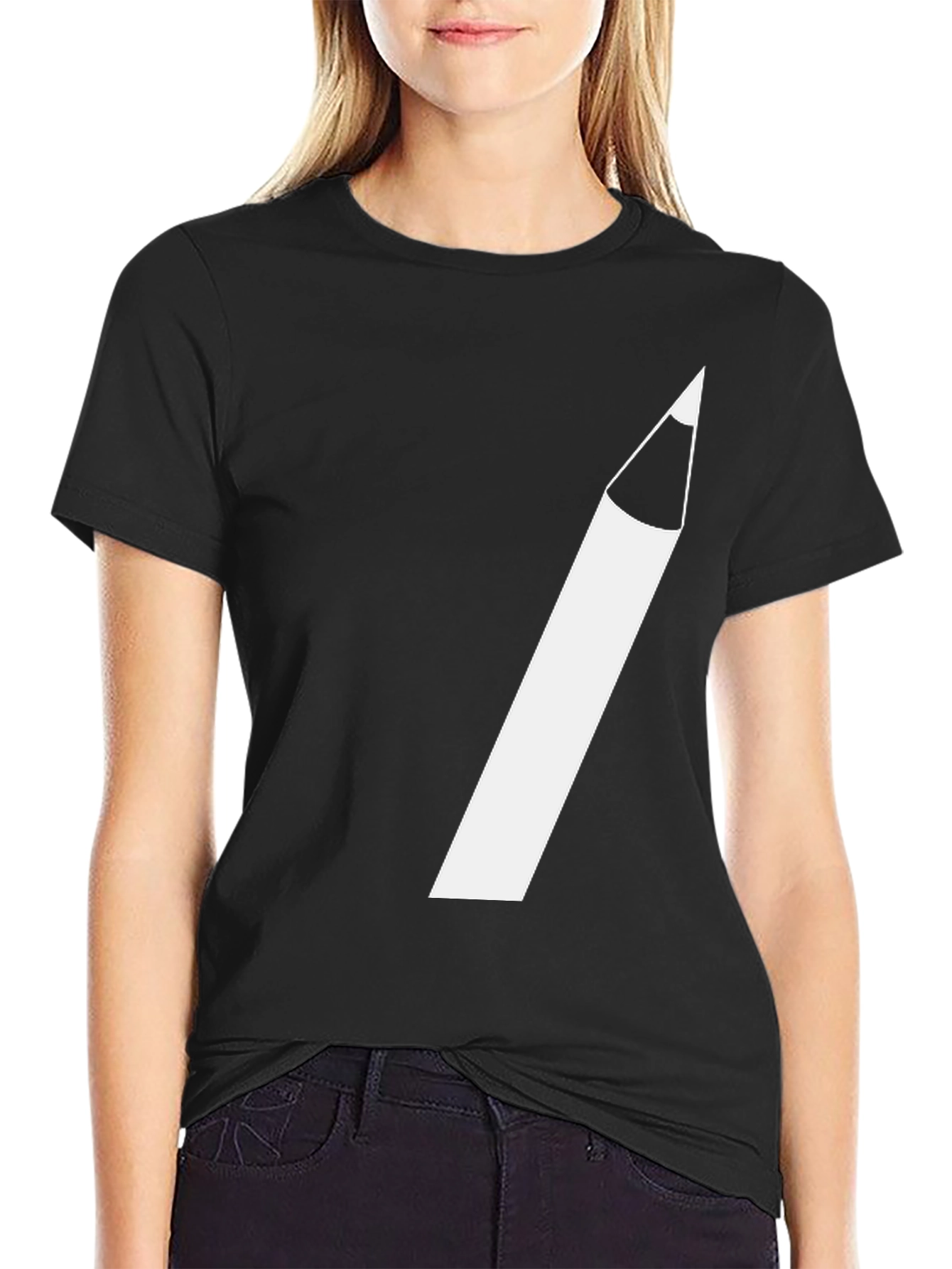 Pencil Graphic Tee - Creative Black T-Shirt