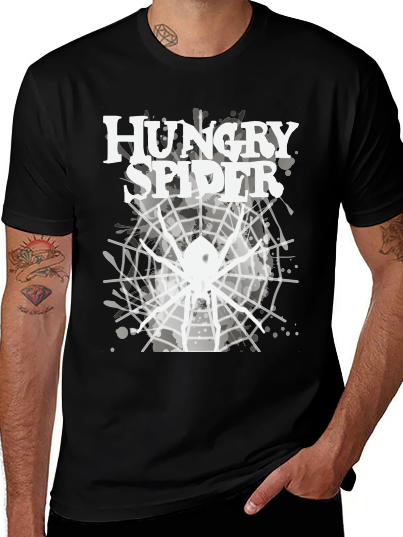 Hungry Spider Graphic Tee - Black Cotton Blend