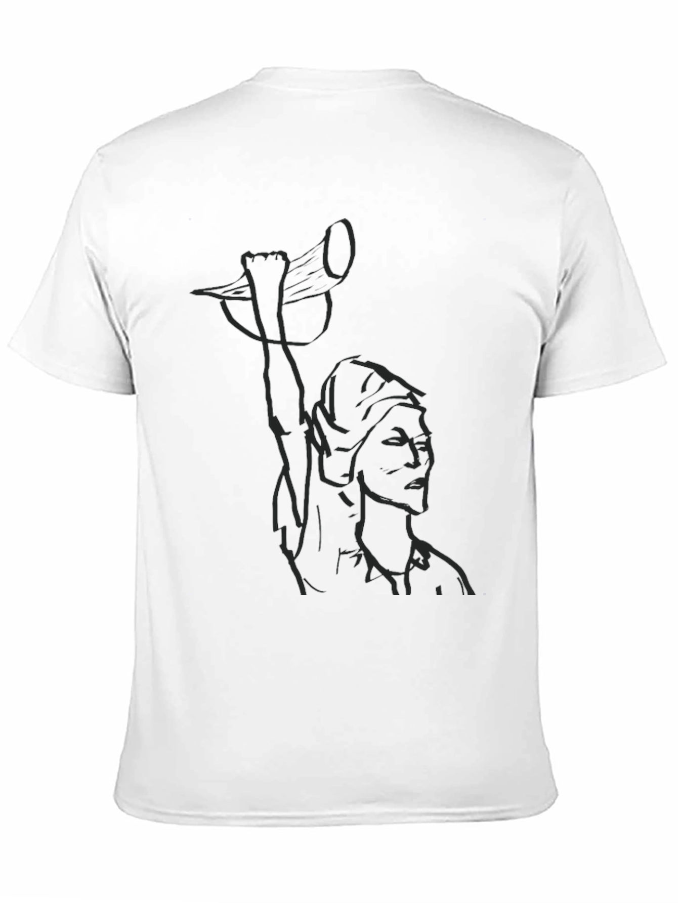 Black Graphic T-Shirt - Artistic Line Art Design