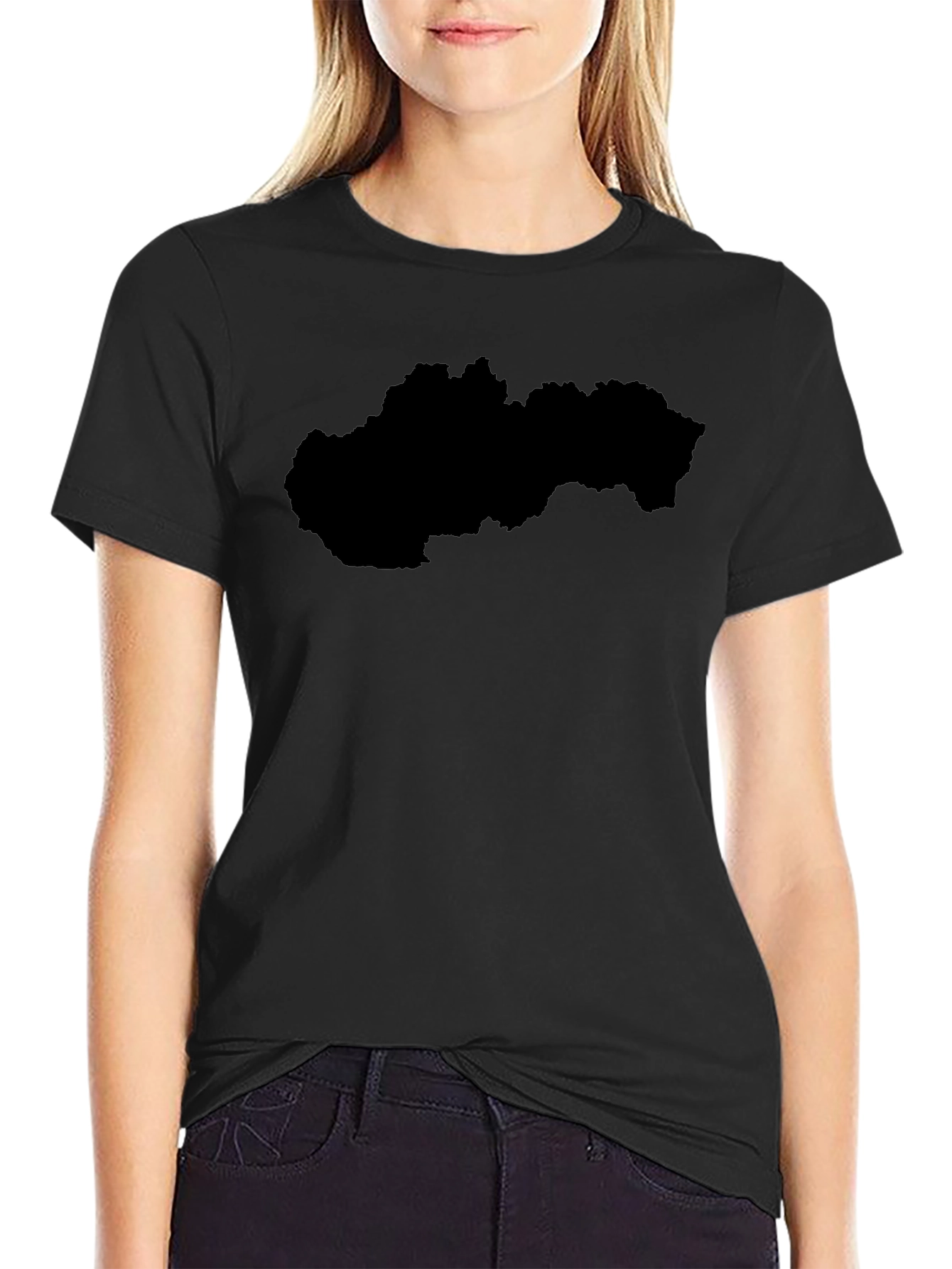 Slovakia Outline Black T-Shirt - Country Pride