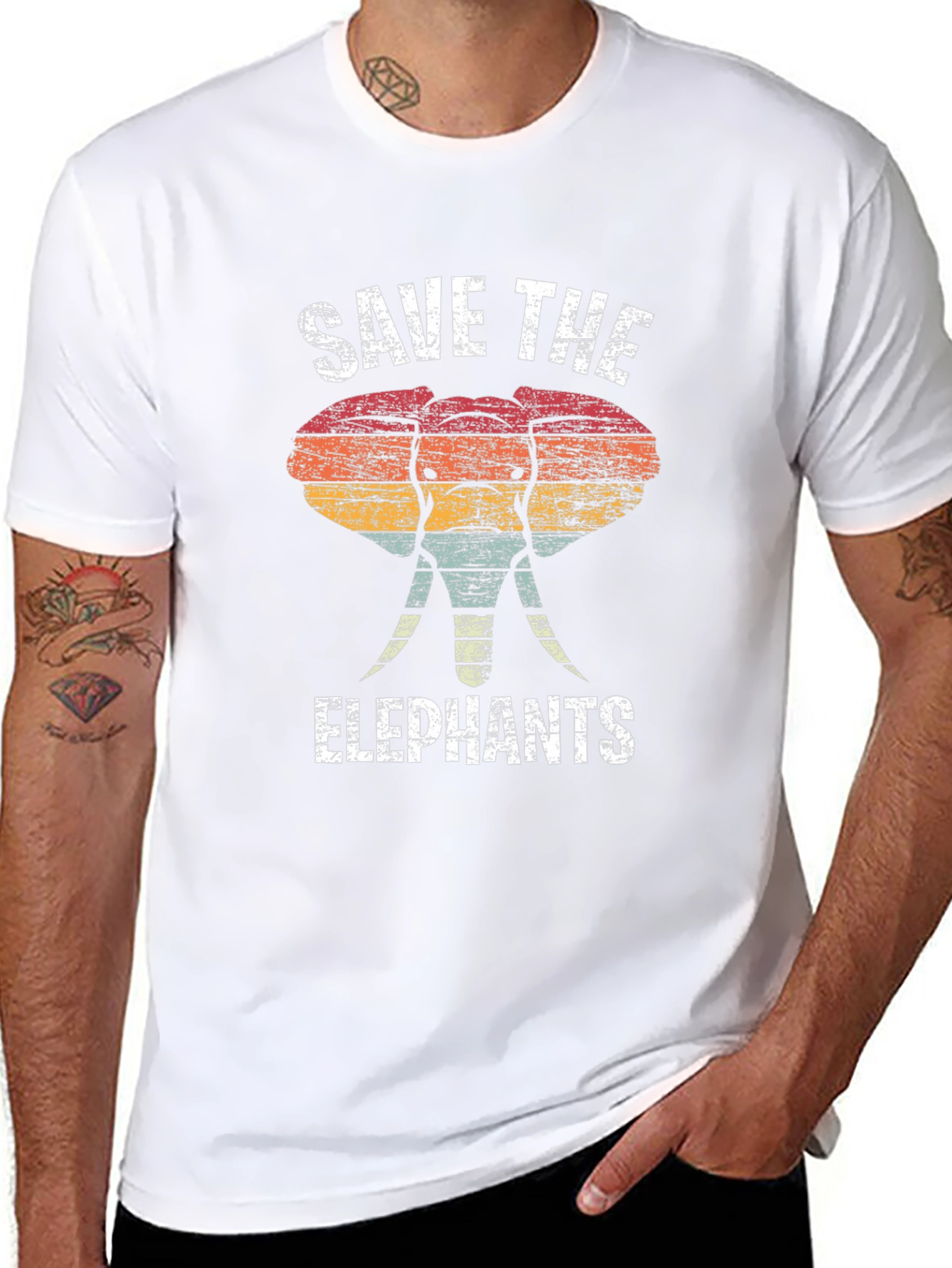 Save the Elephants Retro T-Shirt
