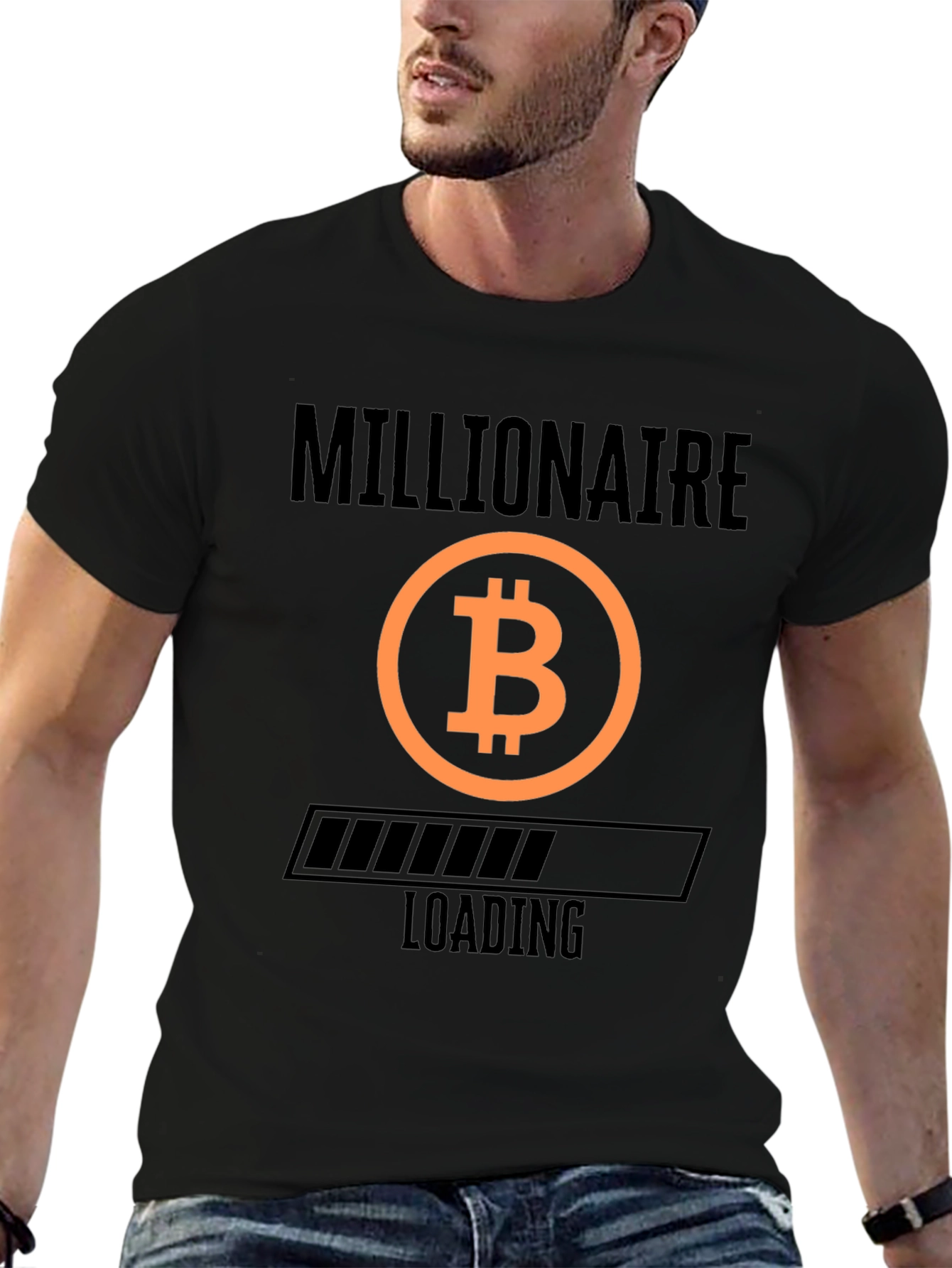 Bitcoin Millionaire Loading Black T-Shirt