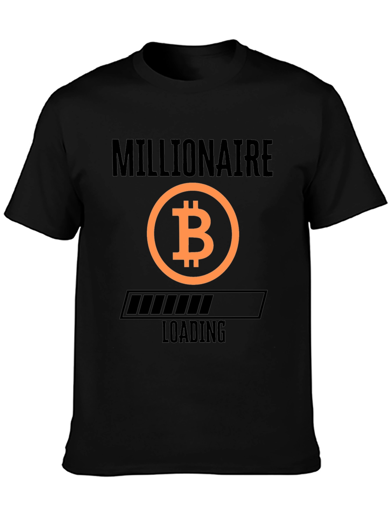 Bitcoin Millionaire Loading Black T-Shirt