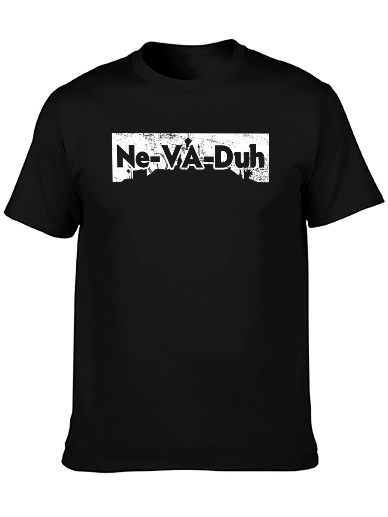 Ne-VA-Duh Graphic Tee -  Black Crew Neck T-Shirt