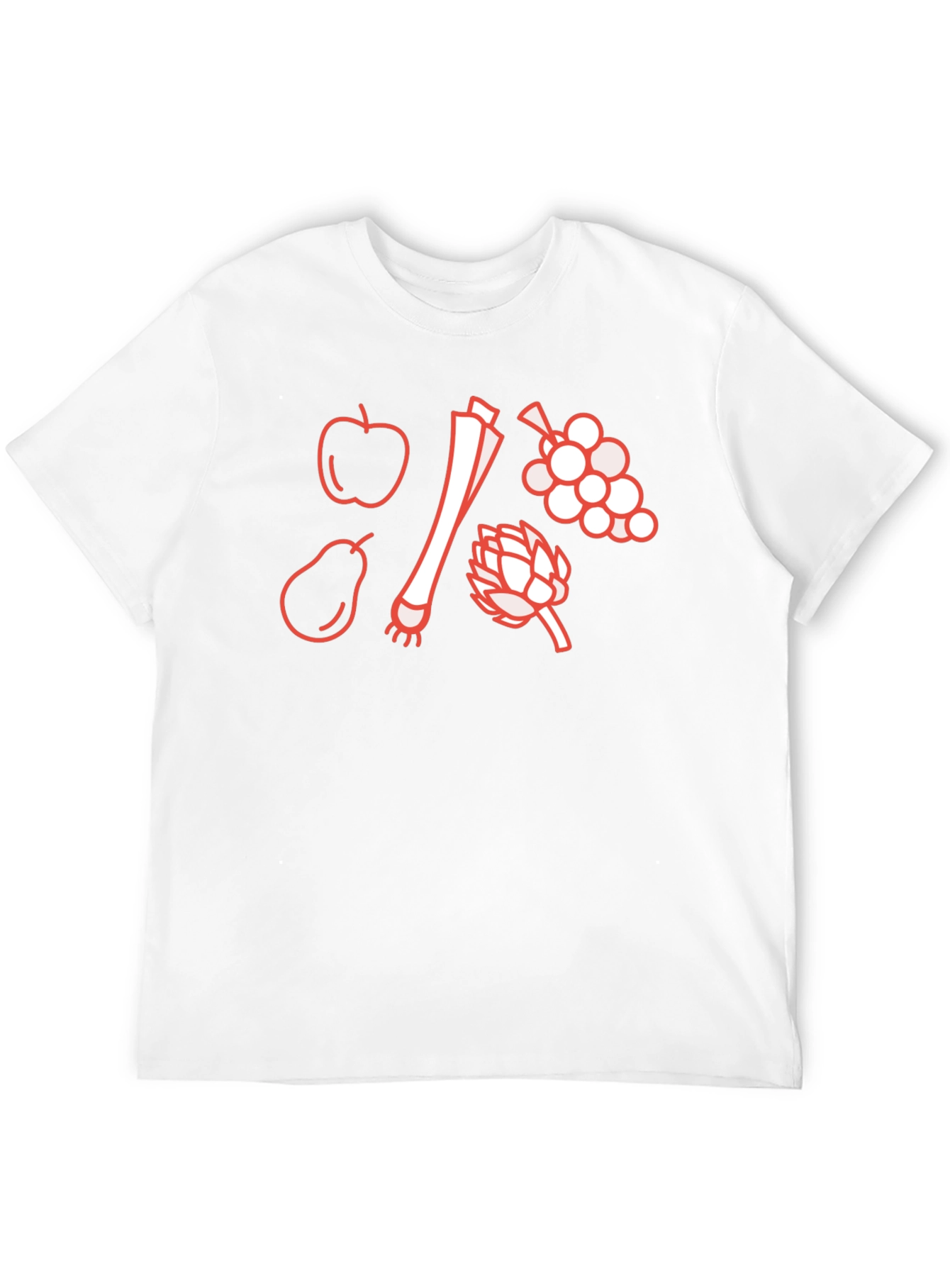 Fruit & Veggie Outline Graphic T-Shirt - Black