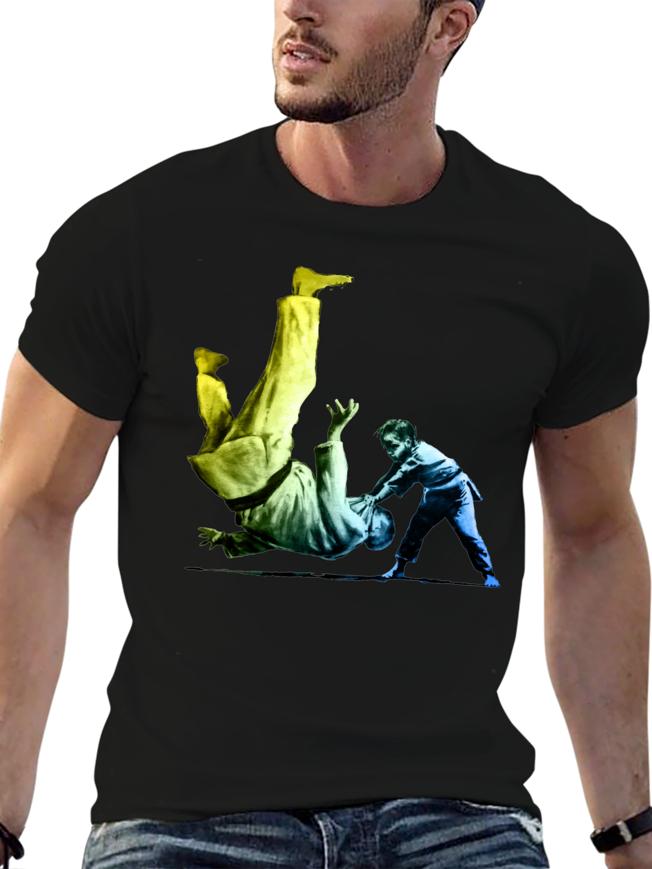 Judo Throw Graphic Black T-Shirt