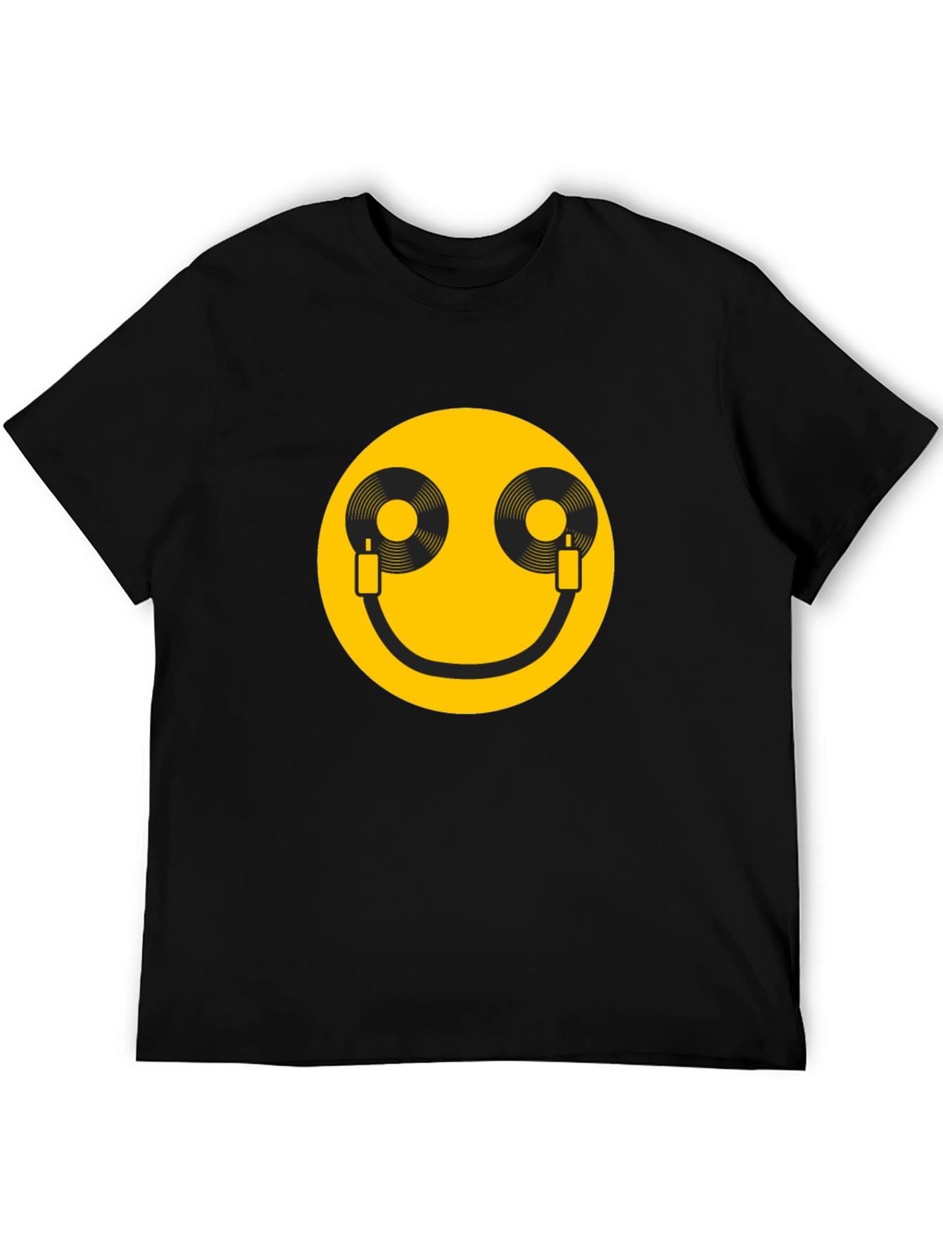 DJ Smile T-Shirt - Black Cotton Graphic Tee