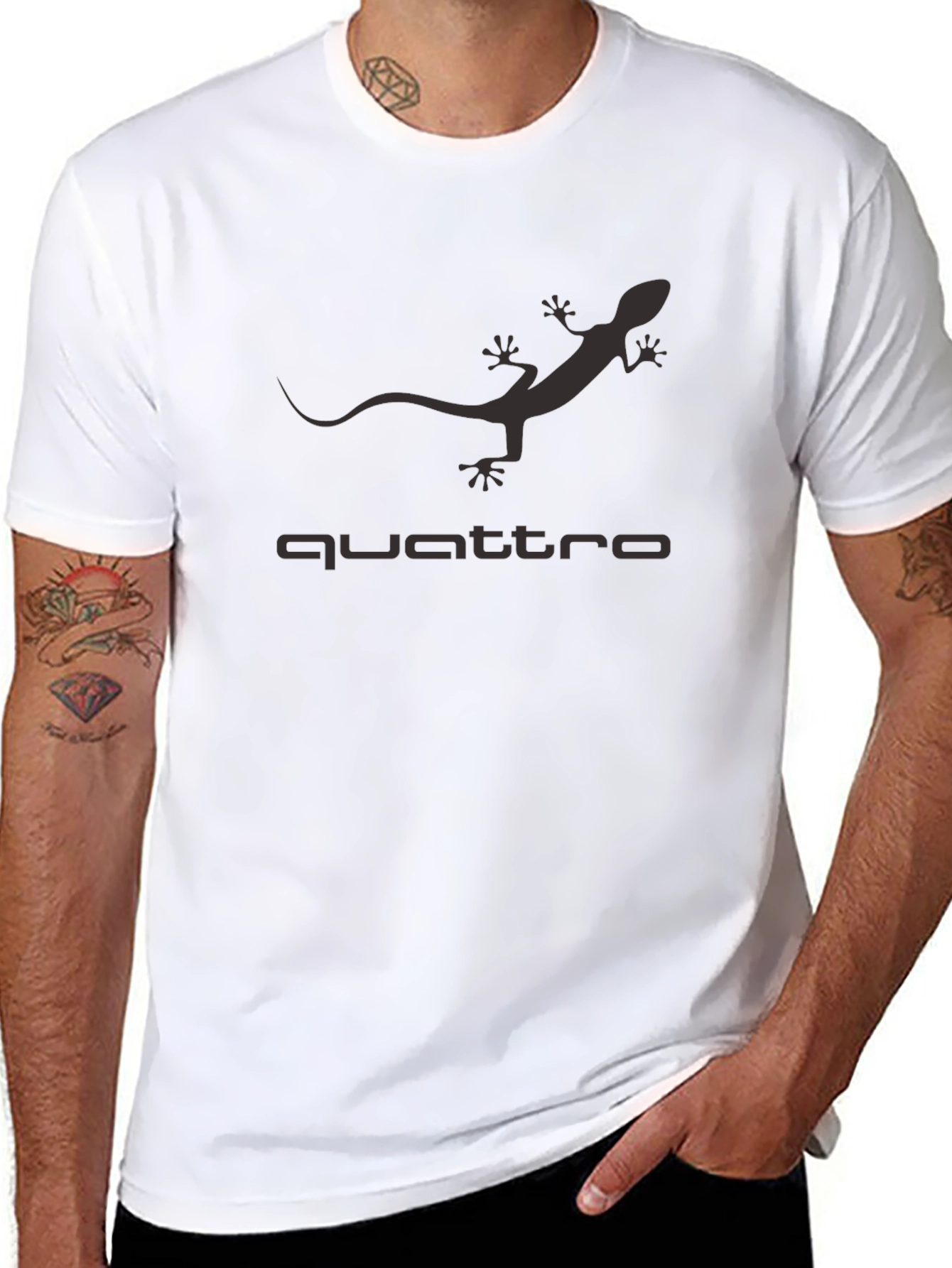 Audi Quattro Gecko T-Shirt - Mens Black Tee