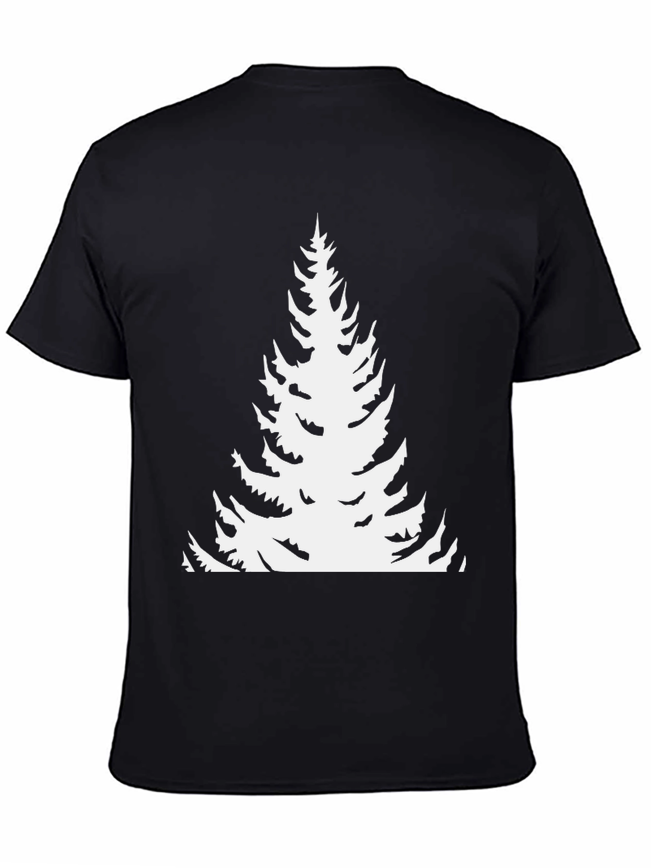 Evergreen Tree Graphic Tee - Black Cotton T-Shirt