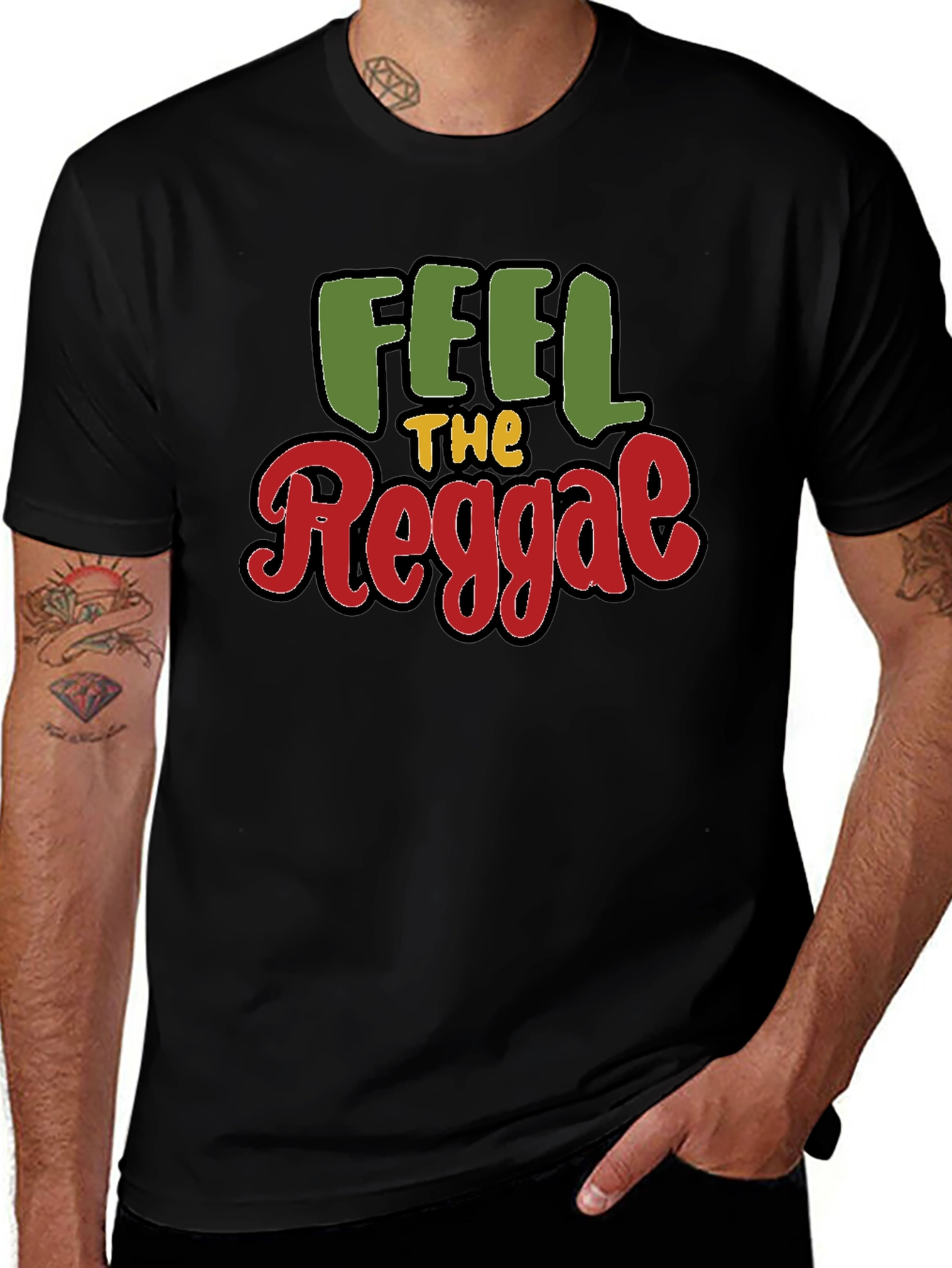 Feel The Reggae Black T-Shirt
