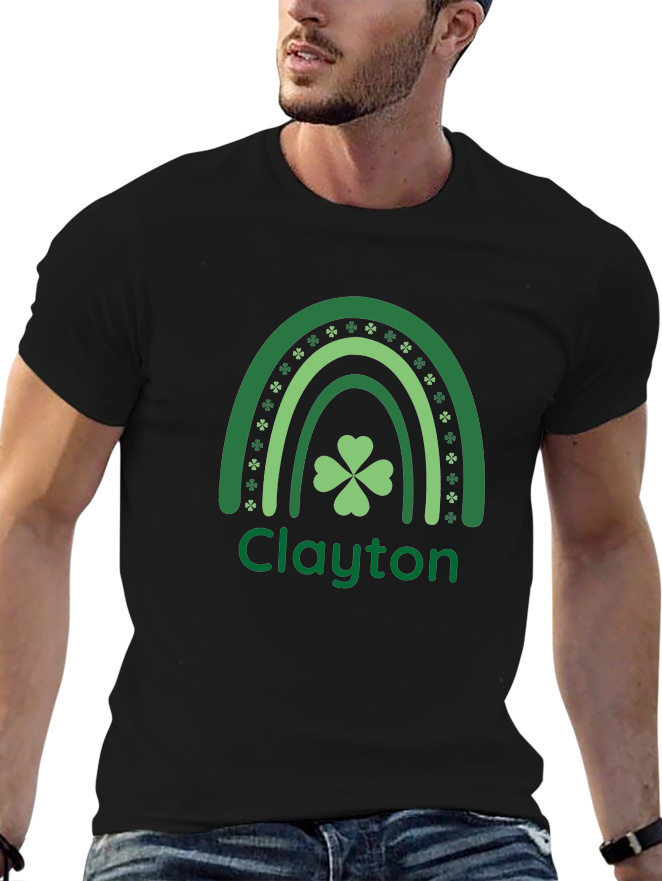 St Patricks Day Shamrock Rainbow Personalized T-Shirt