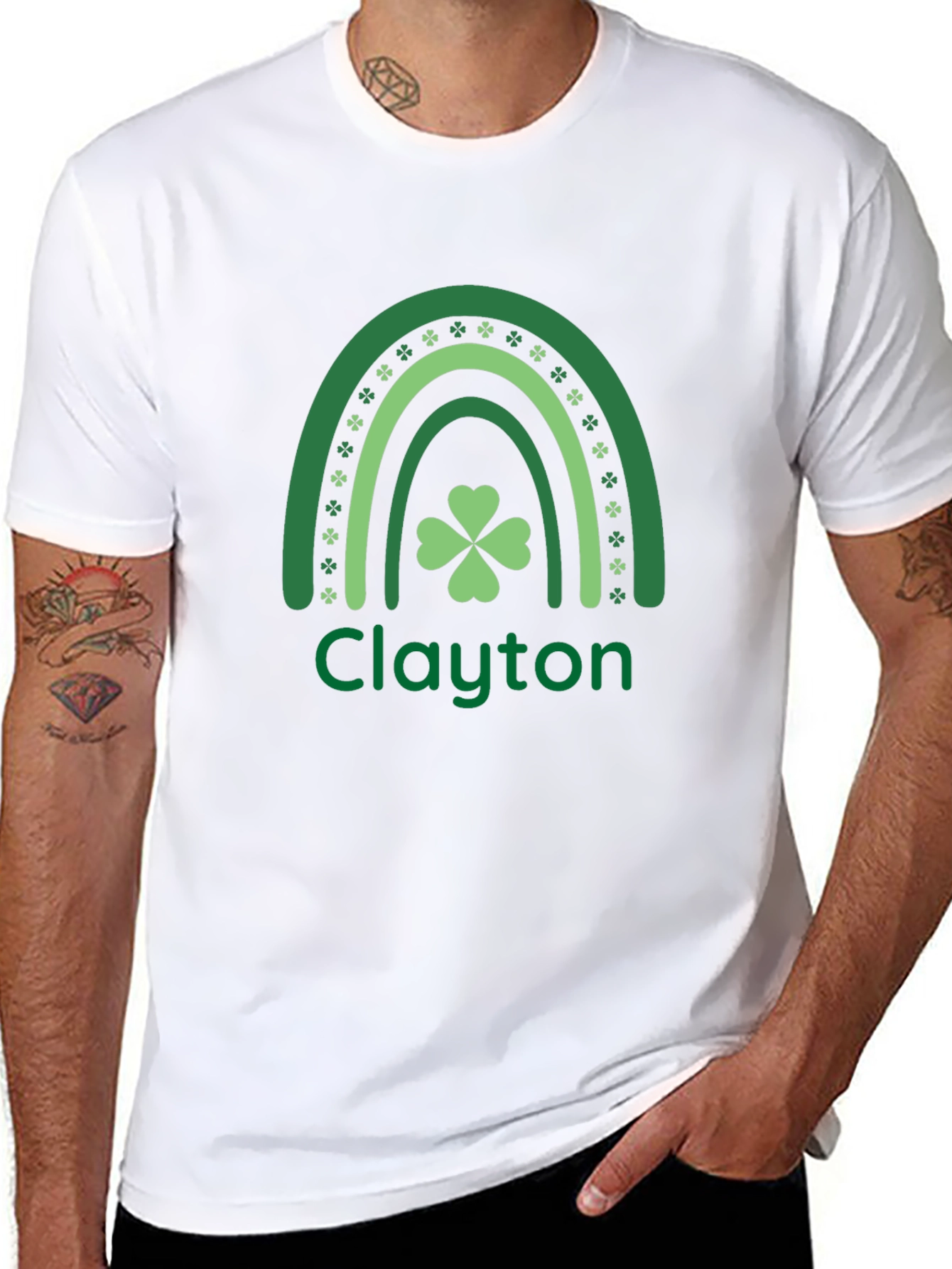 St Patricks Day Shamrock Rainbow Personalized T-Shirt