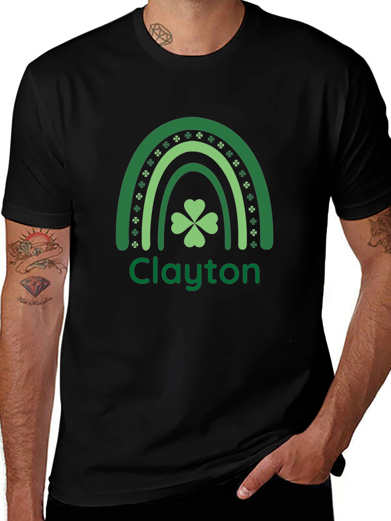 St Patricks Day Shamrock Rainbow Personalized T-Shirt