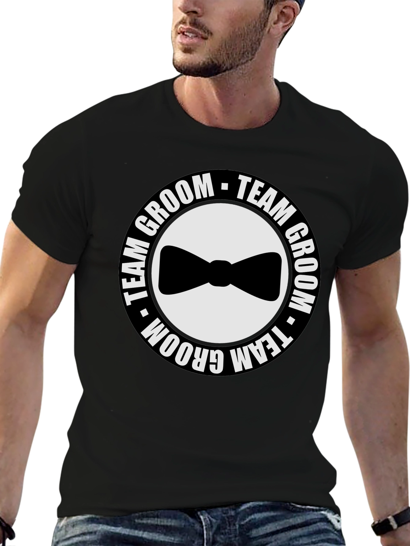 Team Groom Black T-Shirt - Wedding Party Apparel
