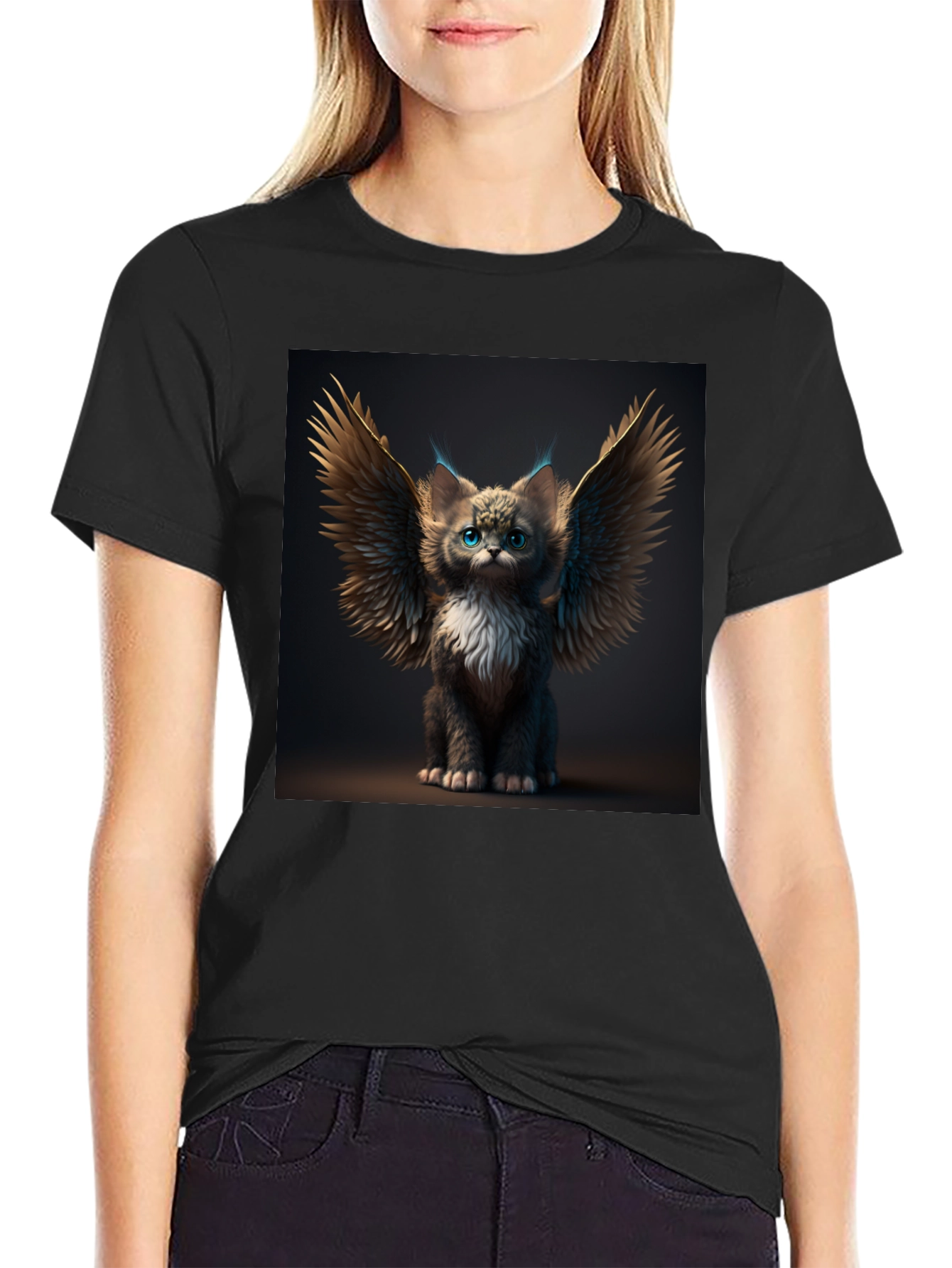 Winged Cat T-Shirt - Unique Graphic Tee