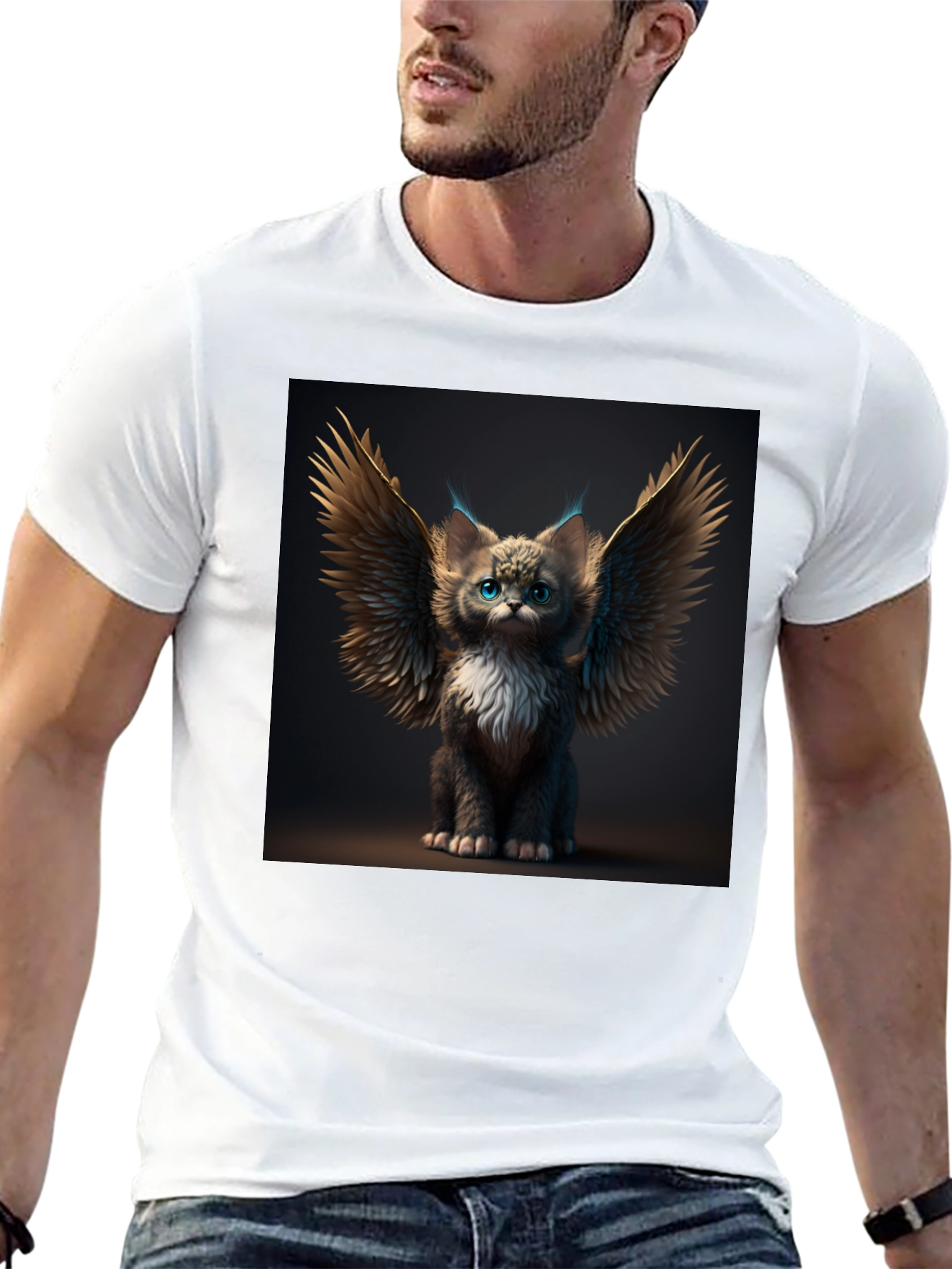 Winged Cat T-Shirt - Unique Graphic Tee