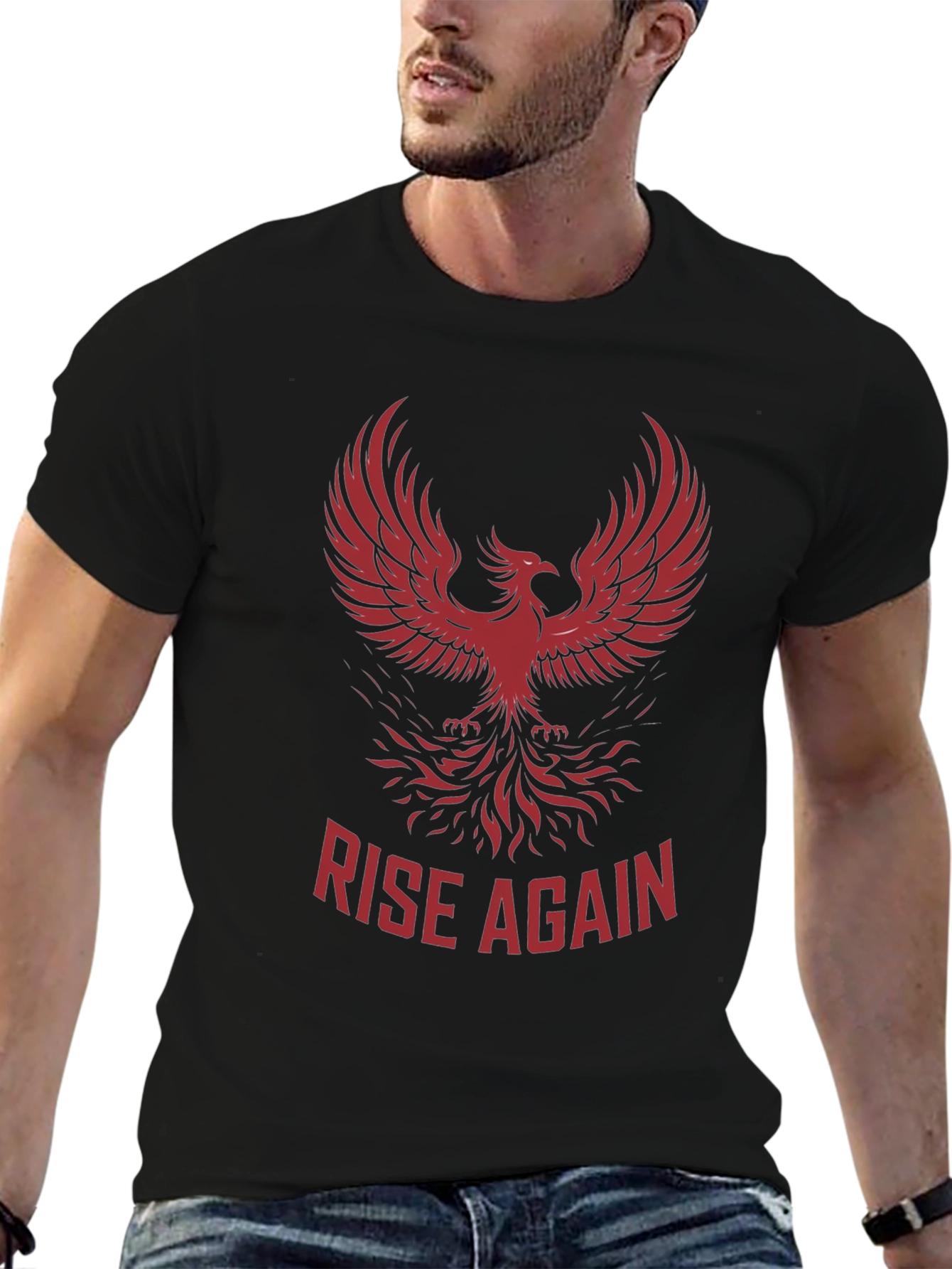 Rise Again Phoenix Graphic Tee - Black