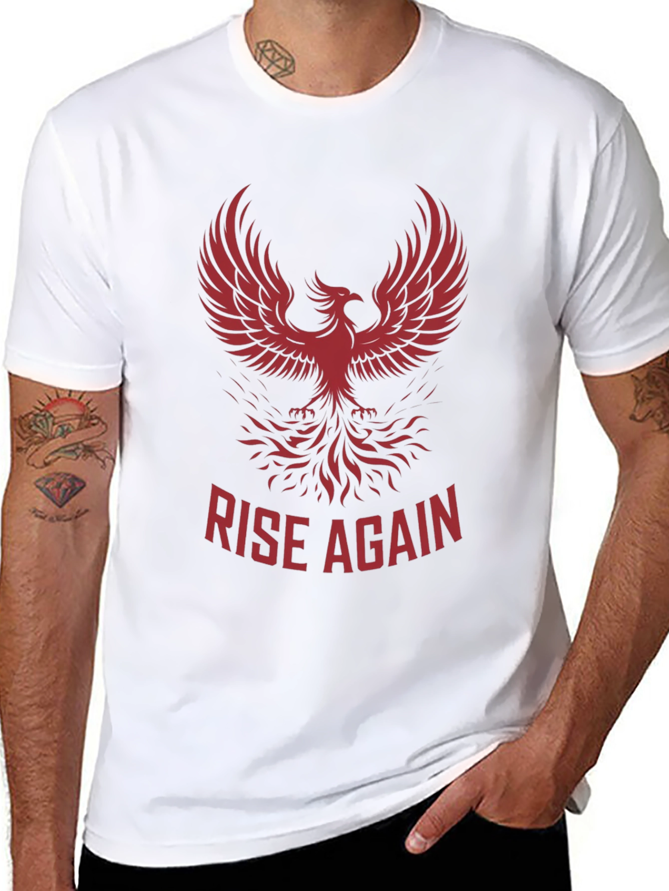 Rise Again Phoenix Graphic Tee - Black