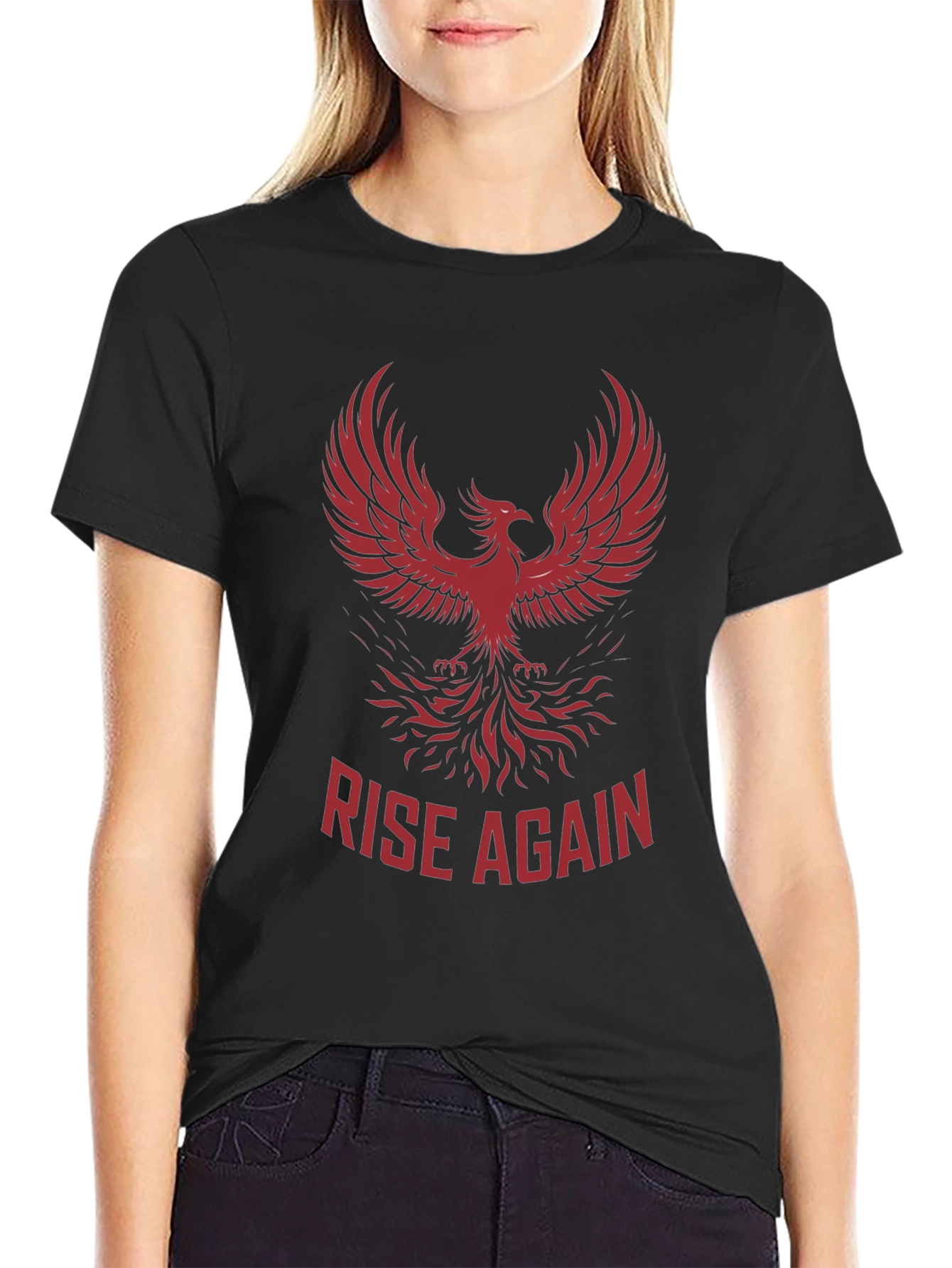 Rise Again Phoenix Graphic Tee - Black