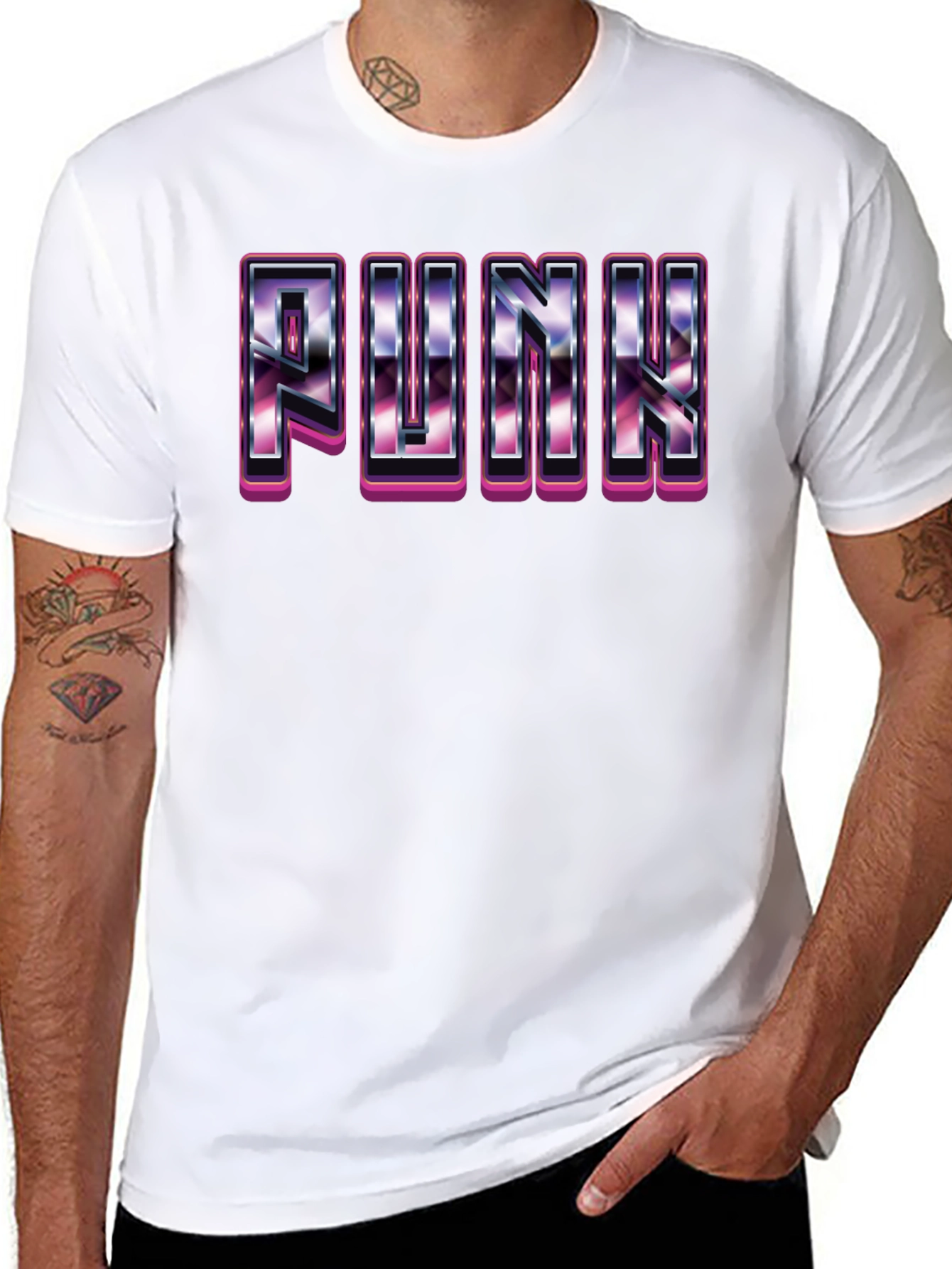 Retro Punk Graphic Tee - Black