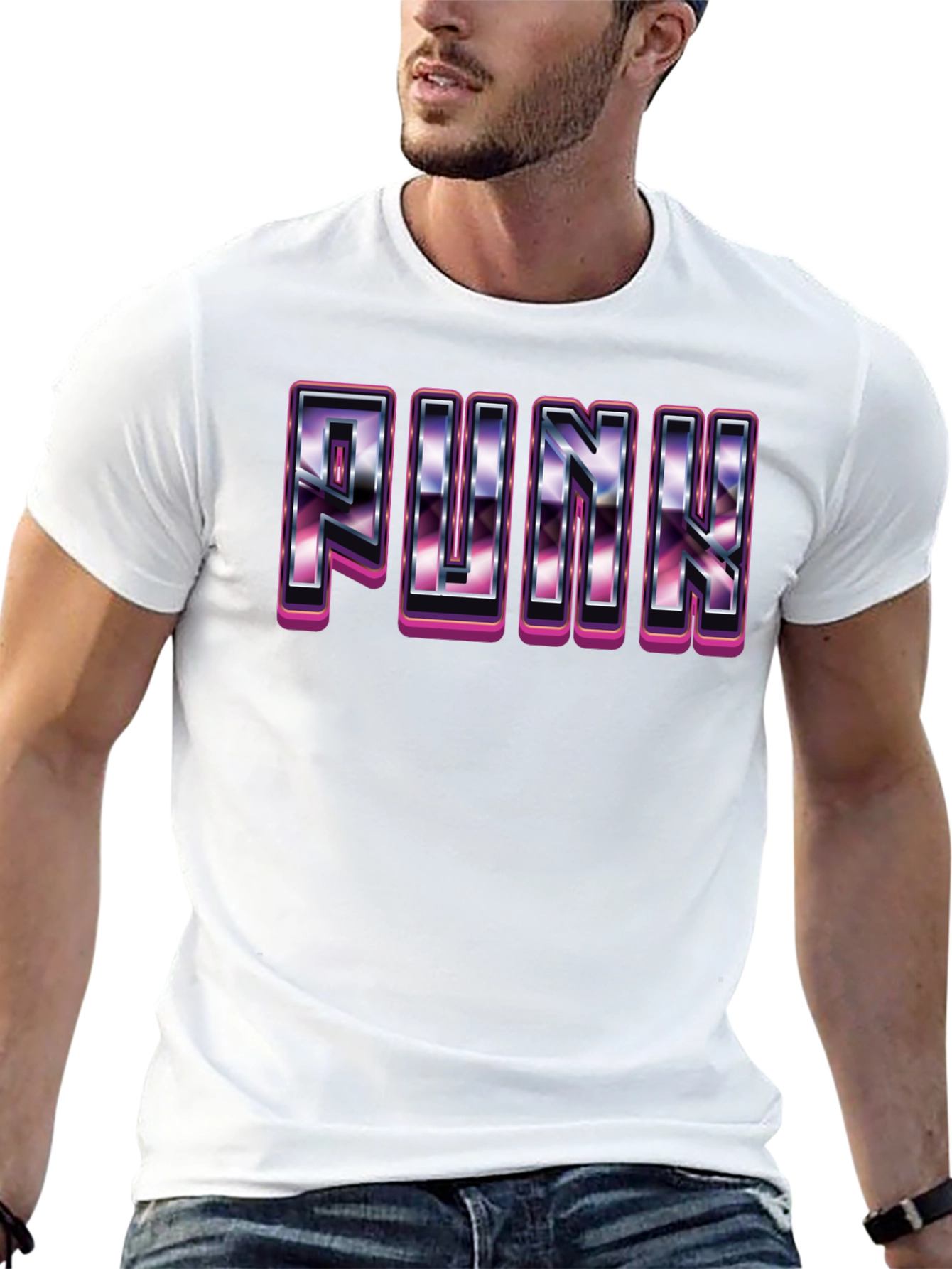 Retro Punk Graphic Tee - Black