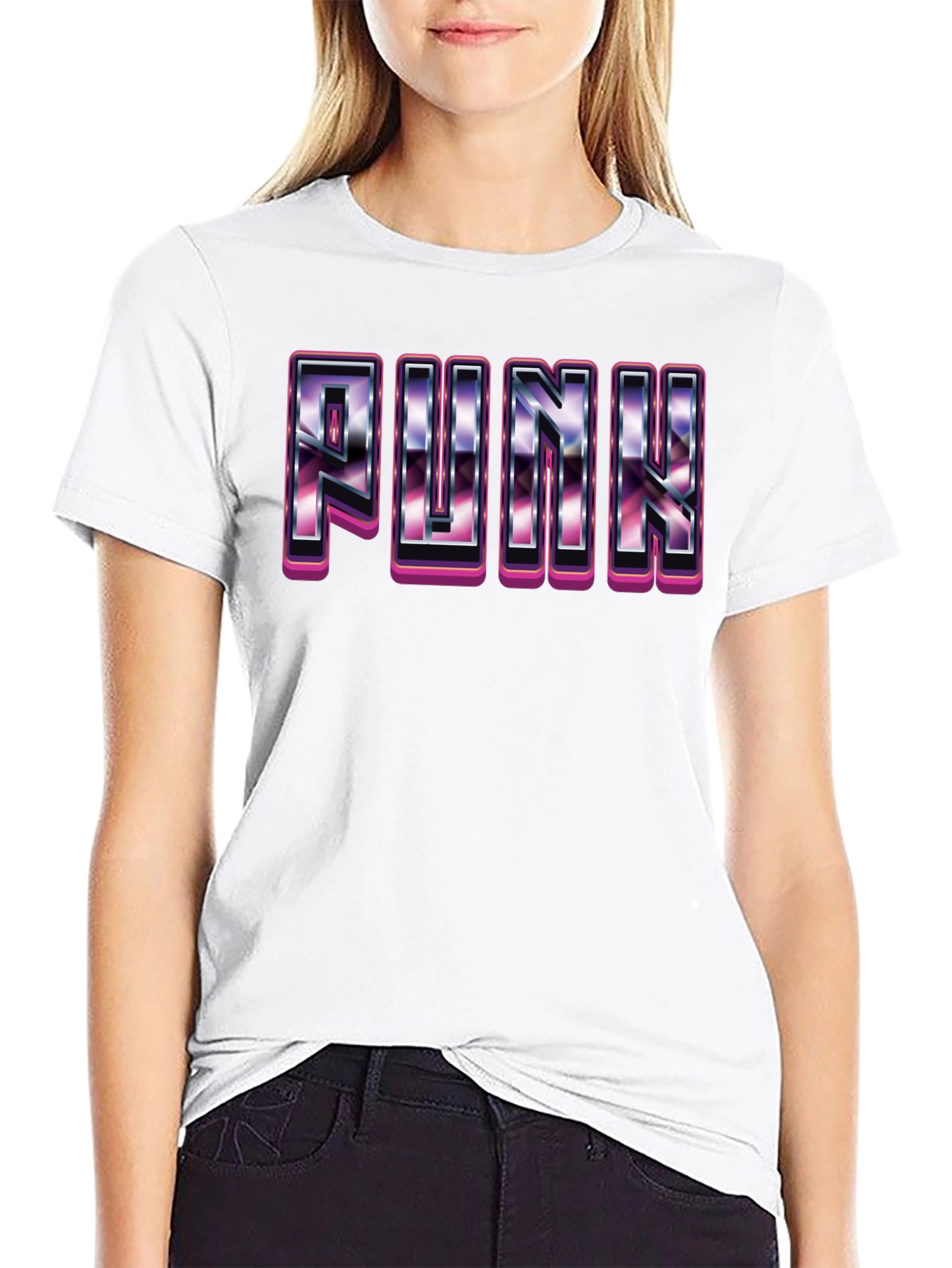 Retro Punk Graphic Tee - Black