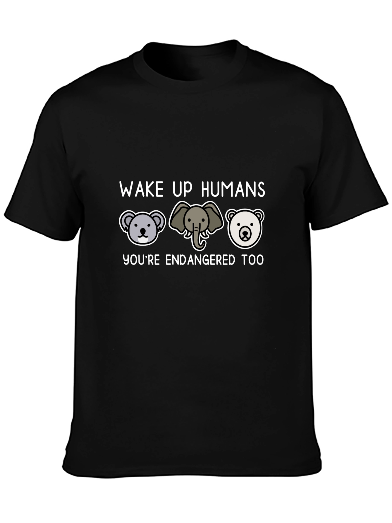 Endangered Animals Graphic Tee - Wake Up Humans T-Shirt