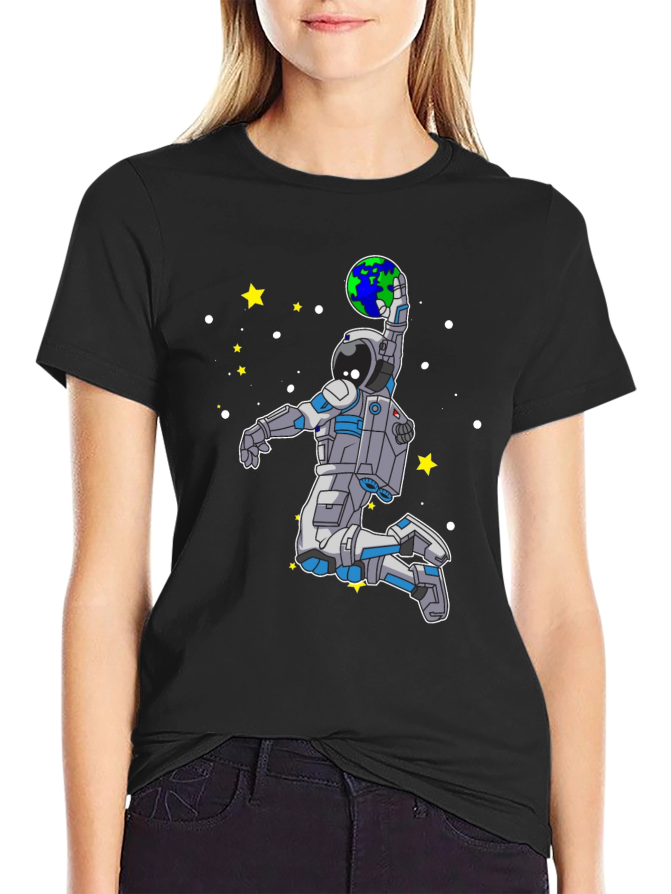 Astronaut Slam Dunking Earth T-Shirt